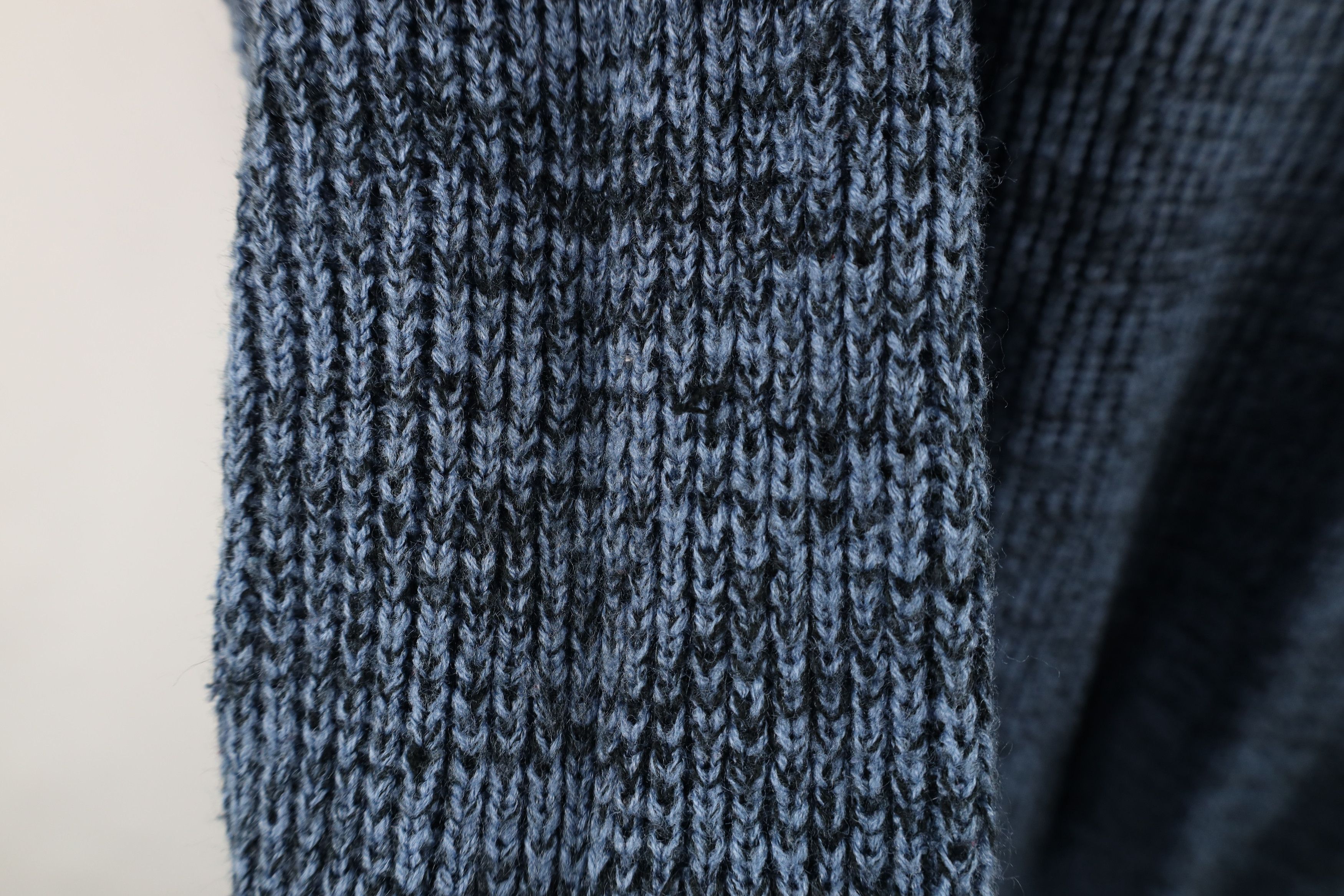 Vintage 90s Streetwear Ribbed Knit Crewneck Sweater Blue