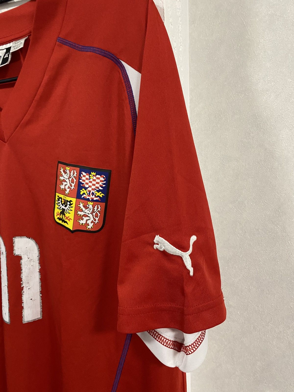 Puma Czech Republic 2003-04 Puma Vintage Soccer Jersey Nedved 11 Size US XL / EU 56 / 4 - 5 Thumbnail