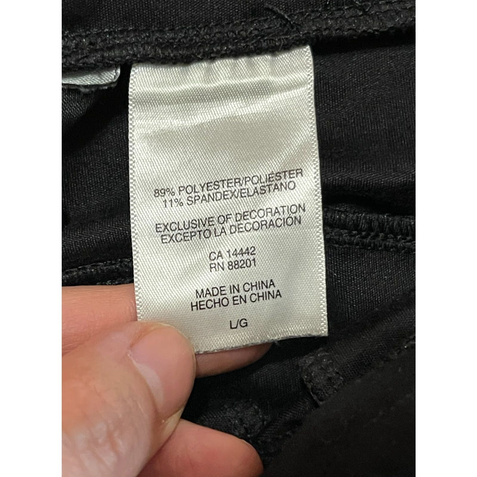 Vintage MONDETTA Pants Women L Black Capri Zip Ankle Tie Waist Casual 29 in Inseam Straight 3/4 Size 36" / US 14 / IT 50 - 7 Thumbnail
