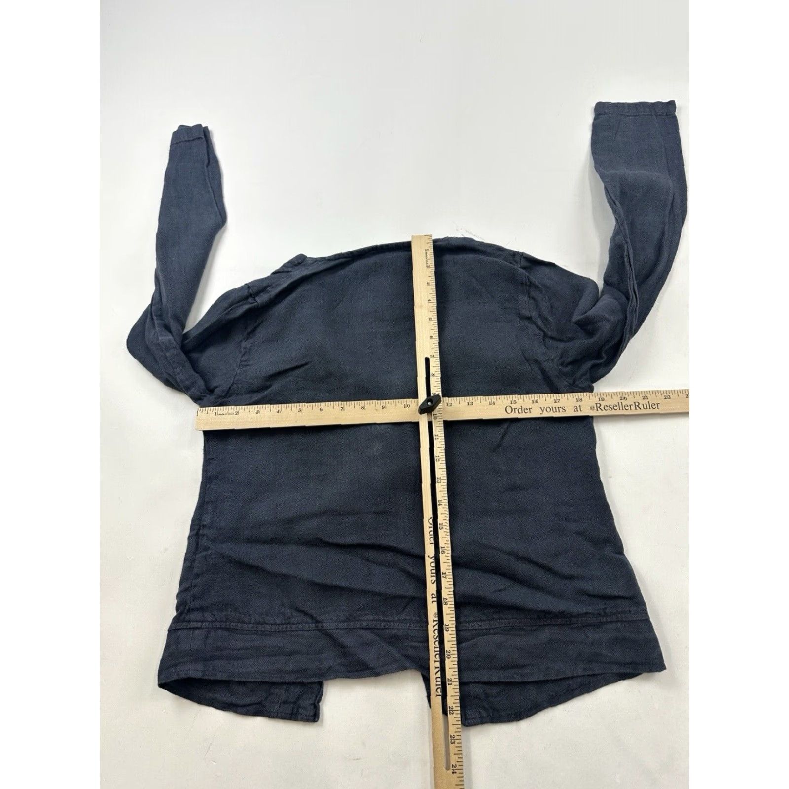 Vintage VINTAGE Cut Loose Jacket Womens XS Blue Linen Mid-Length Long Sleeve Casual USA Size XS / US 0-2 / IT 36-38 - 5 Thumbnail