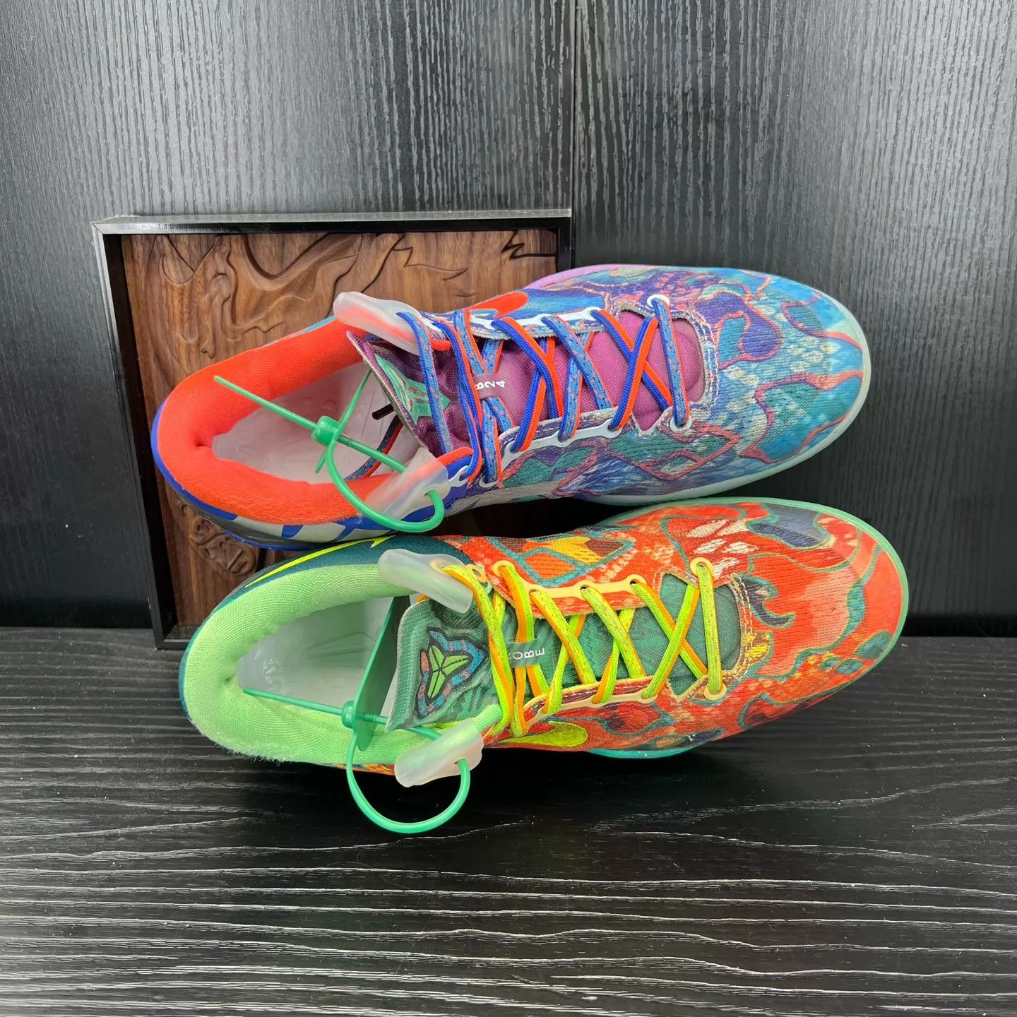 Nike ZK8 Color Blocked Orange & Blue Sneakers Size US 8 / EU 41 - 6 Thumbnail