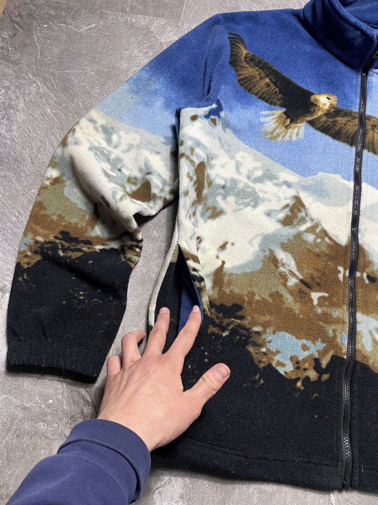 Vintage Vintage Fleece Eagle Sherpa Full Print Art Animal Gorpcore Size US L / EU 52-54 / 3 - 3 Thumbnail