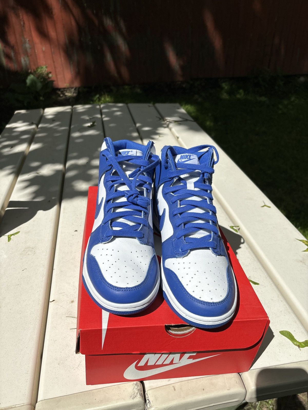 image of Nike Dunk High Retro Shoes in Blue, Men's (Size 8.5)