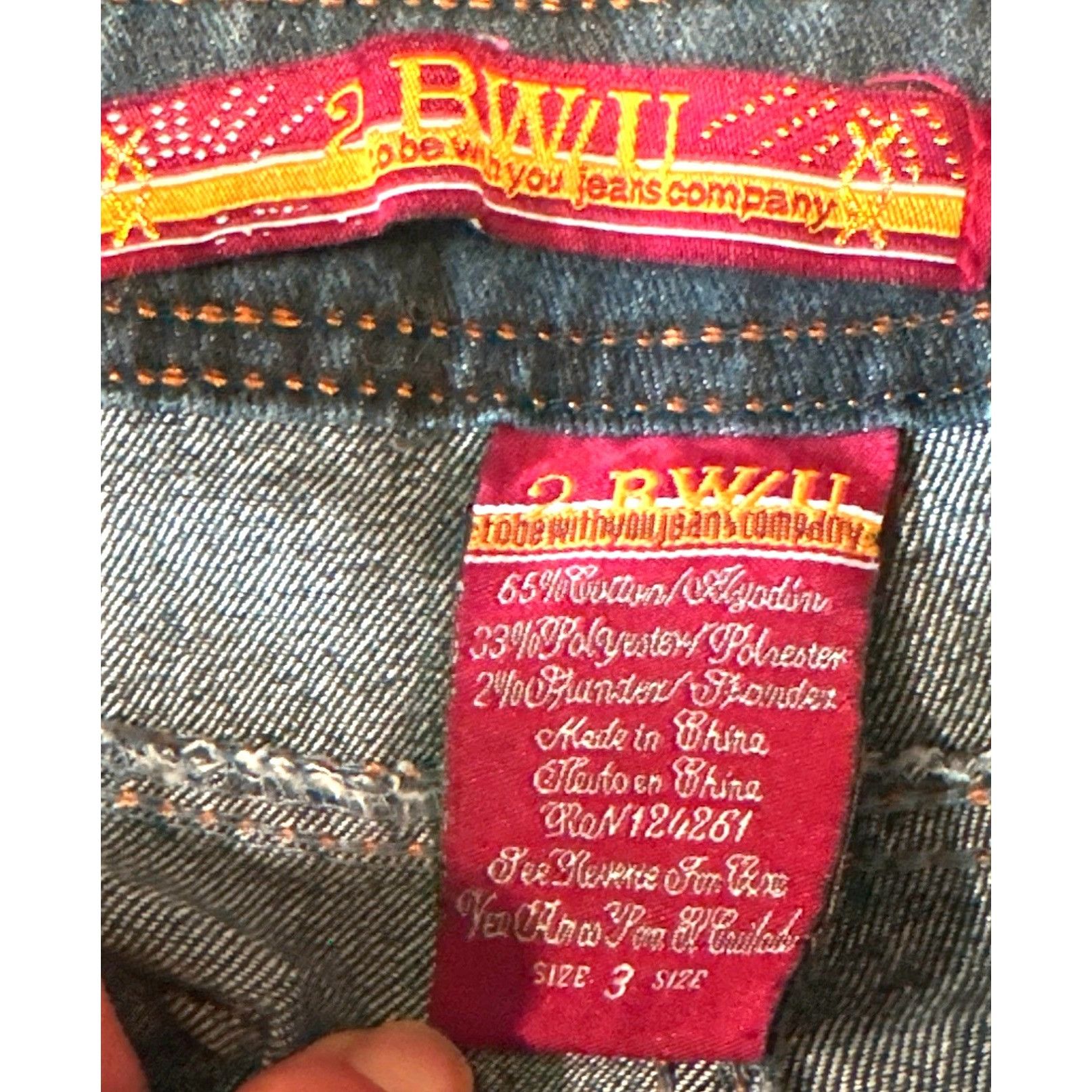 Other 2BWU Jeans Company Skinny Embroidered Back Pockets Orange St Size 28" / US 6 / IT 42 - 6 Thumbnail