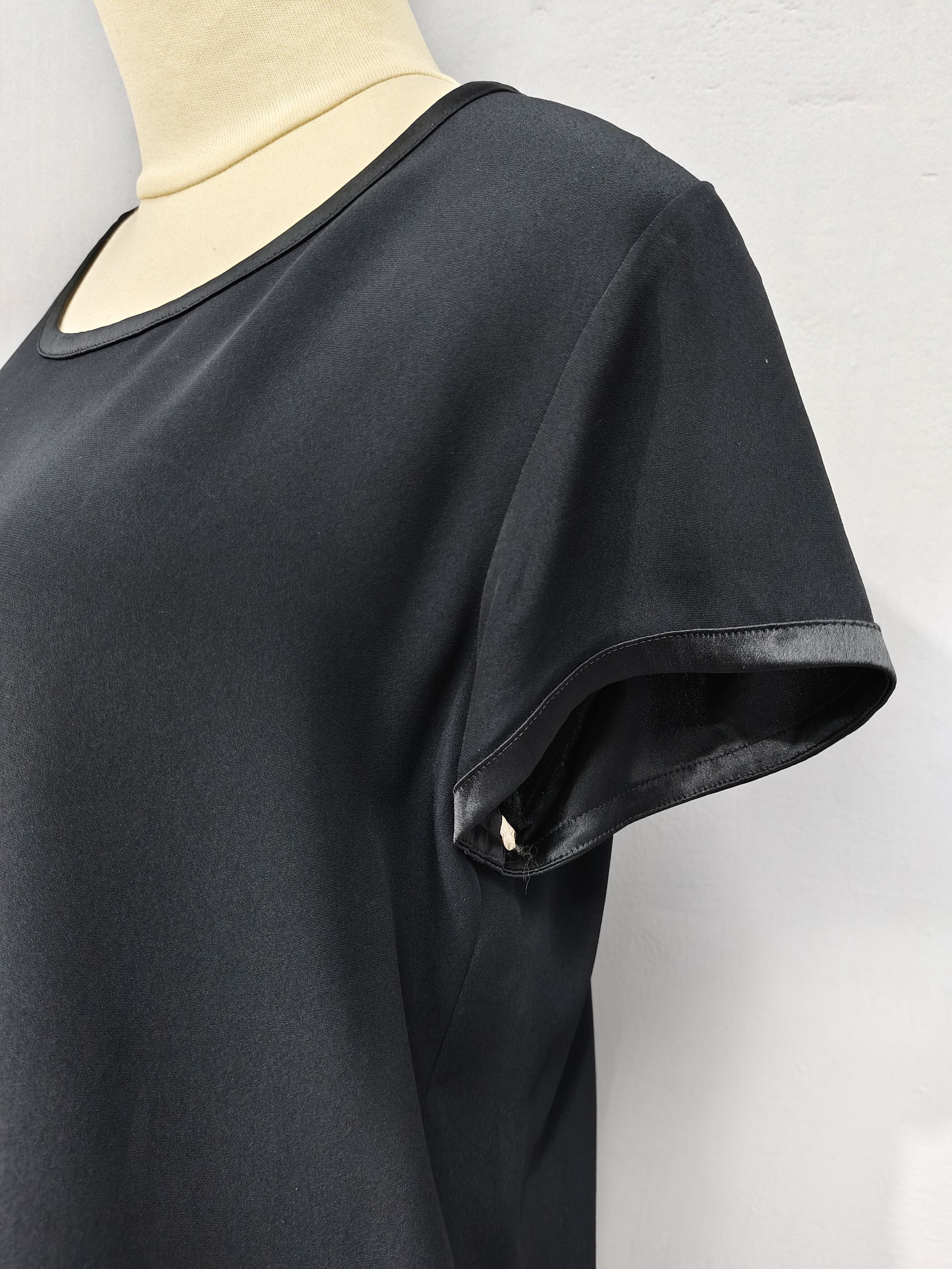 Yves Saint Laurent 2000s YSL- Clean Cut Minimalist Satin Trim Blouse Top Size M / US 6-8 / IT 42-44 - 5 Thumbnail