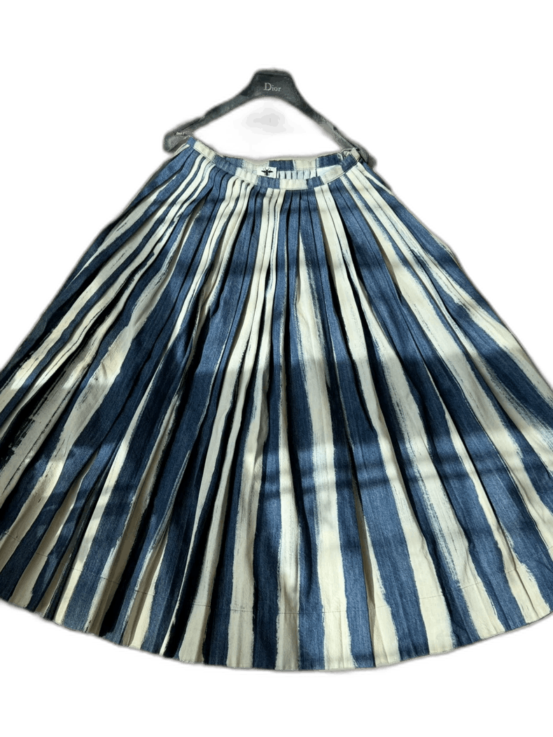 Dior Dior Denim Pleated Skirt Size 36-2505 Size US 36 / EU 52 - 1 Thumbnail
