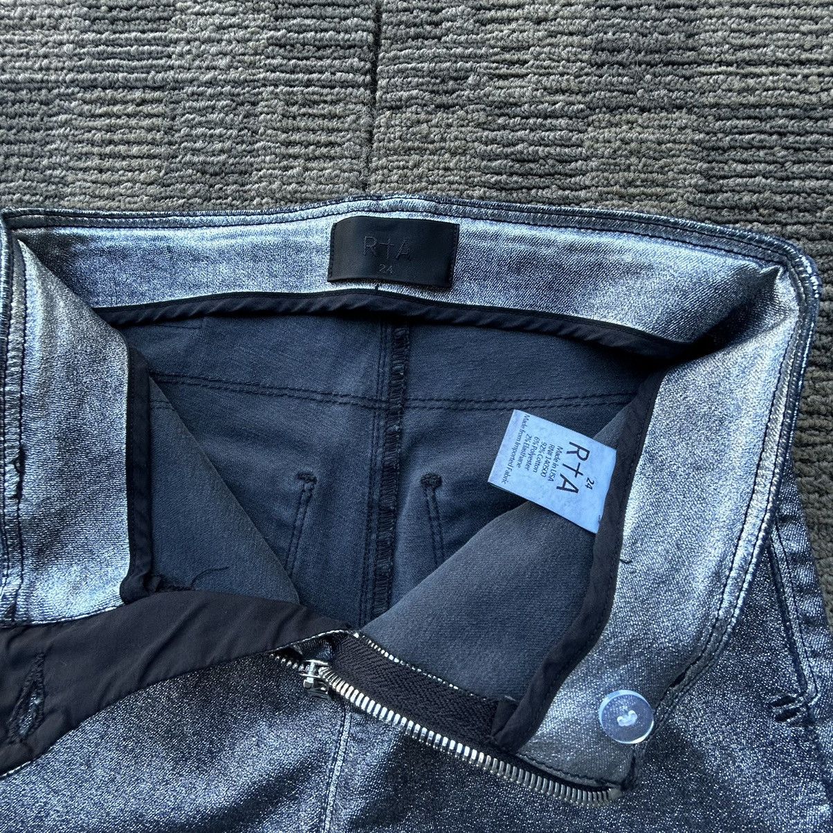 Rta RtA Silver Metallic Madison Coated Zip Detailing Pants Size 24" / US 00 / IT 34 - 3 Thumbnail