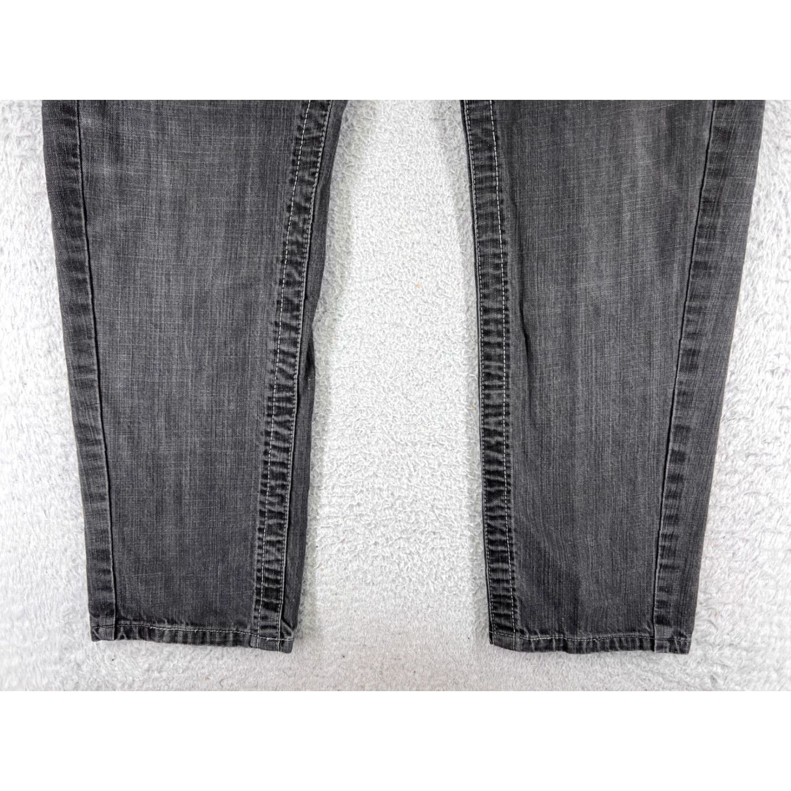 Denime Parish Jeans Mens 38 Black Denim Straight Leg Button Fly Embellished 90s Money Designer Vintage Relaxed 5-Pocket Black Mens Jeans Size US 38 / EU 54 - 2 Thumbnail