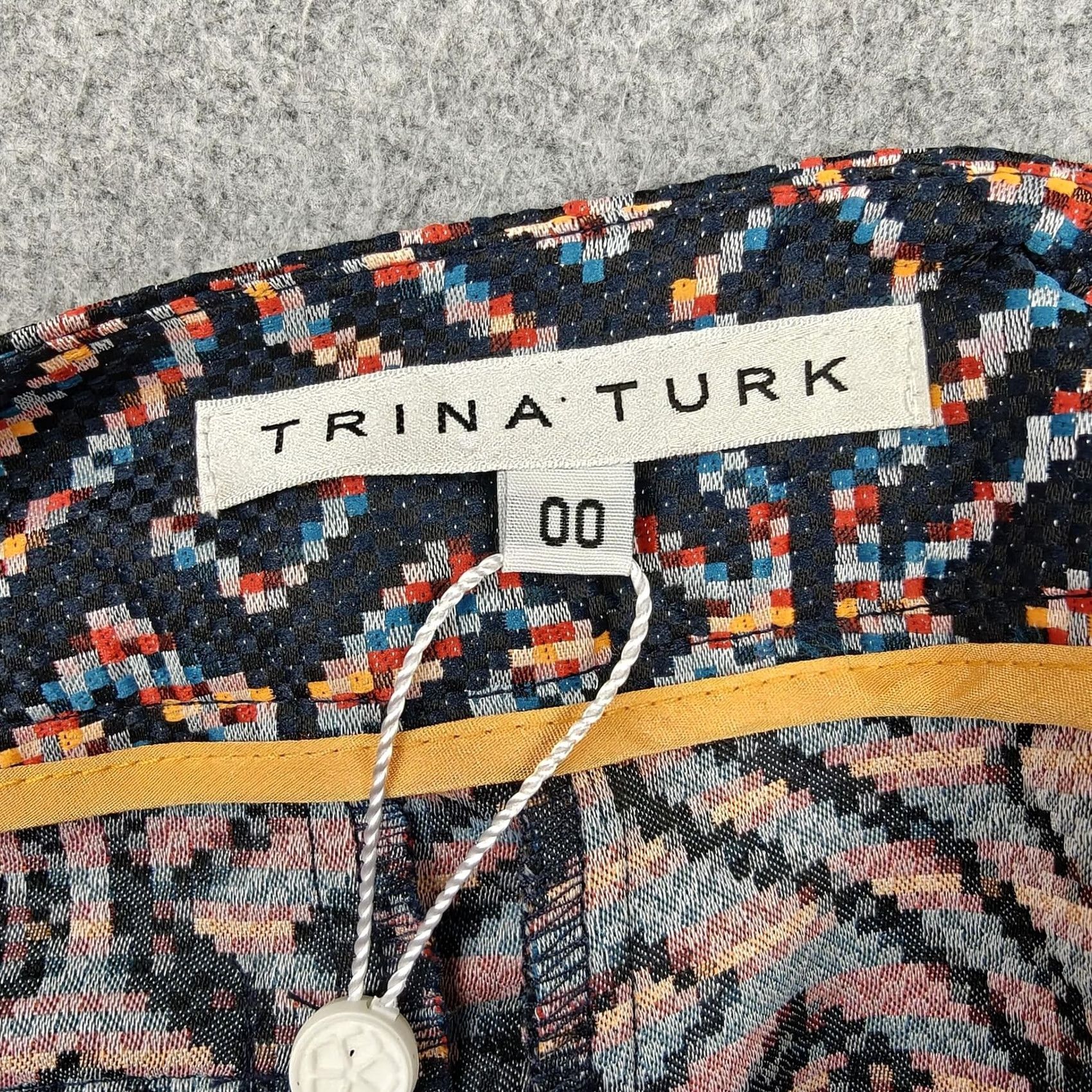 Trina Turk Trina Turk Shorts Womens 00 Blue Geometric Jacquard Chino Dressy Summer Zip Size 24" / US 00 / IT 34 - 4 Thumbnail