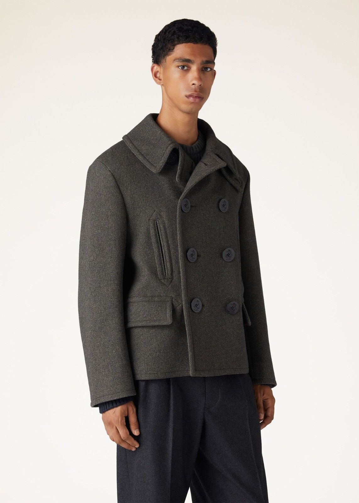Loro Piana o1srvl11e0125 Condor Mini Wool Peacoat in Grey Size US M / EU 48-50 / 2 - 5 Thumbnail