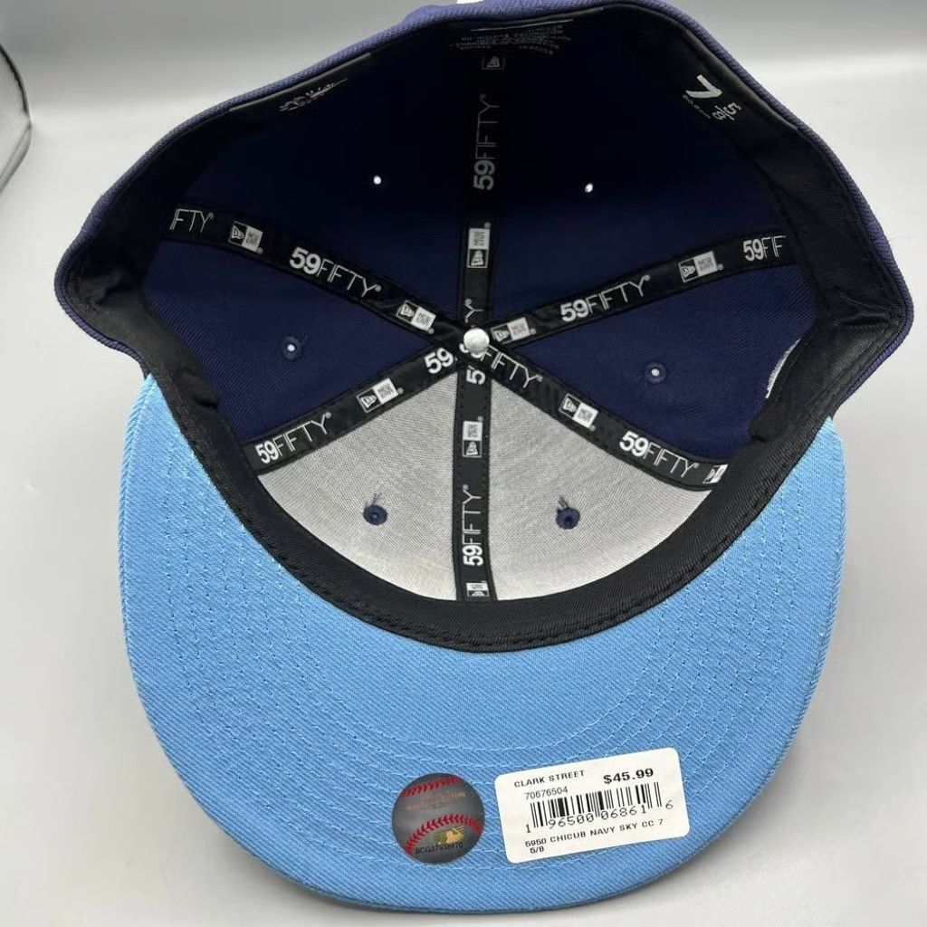 New Era Chicago Cubs Hat Men 7 5/8 Blue Wrigleyville Fitted Cap Size ONE SIZE - 5 Thumbnail