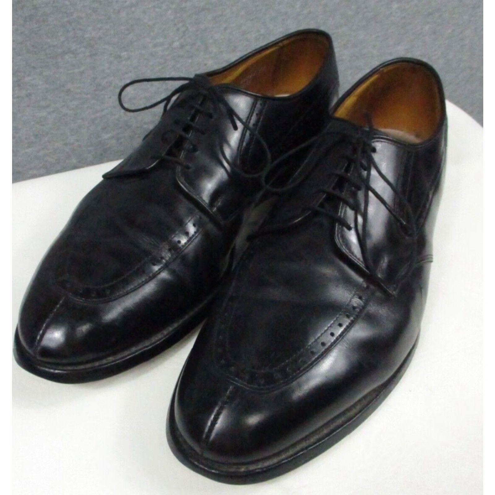 Allen Edmonds Allen Edmonds Kingsley Oxfords Balmoral Saddle Black Leather 12 D Park Avenue Mens Dress Shoes EUC Size US 10 / EU 43 - 2 Thumbnail