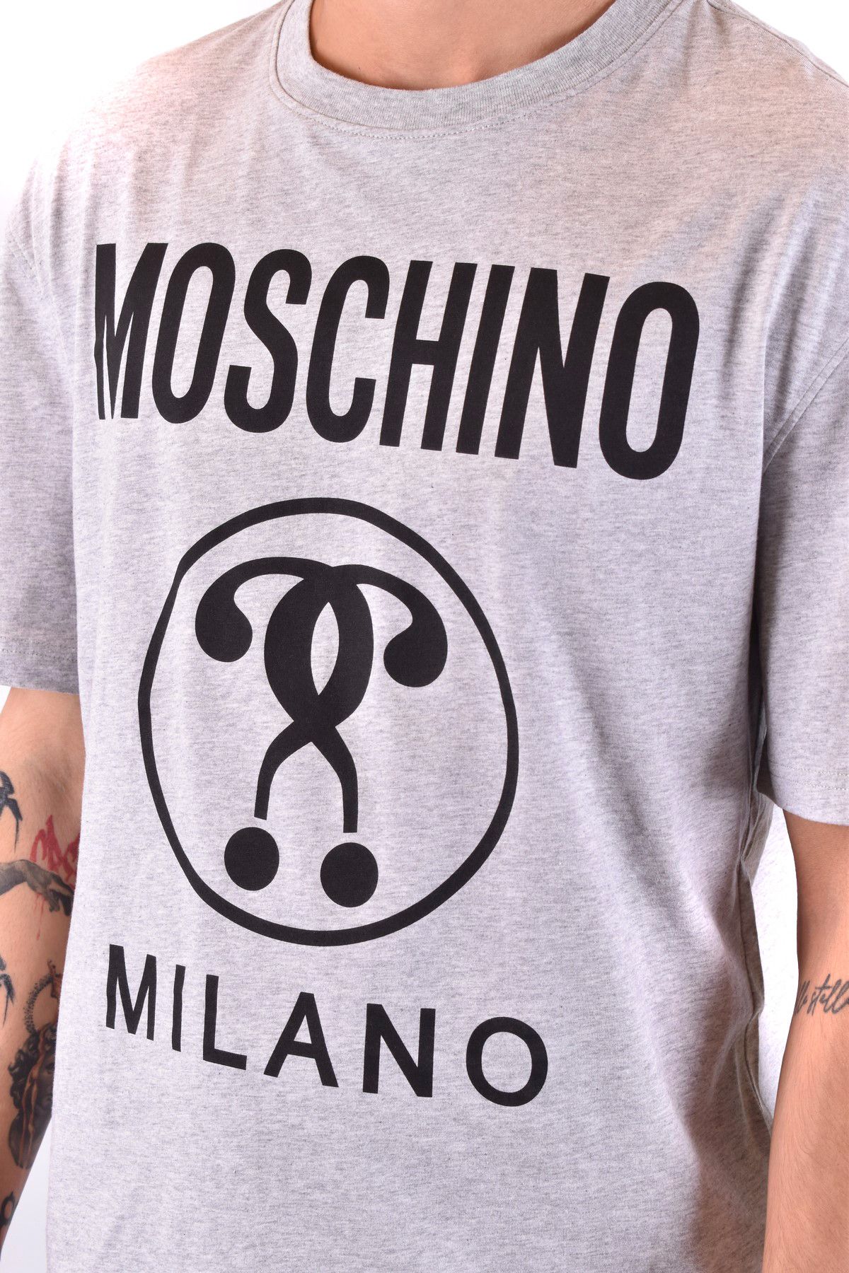 Moschino o1y0225 Logo T-Shirt in Light Grey Size US XXS / EU 40 - 2 Thumbnail