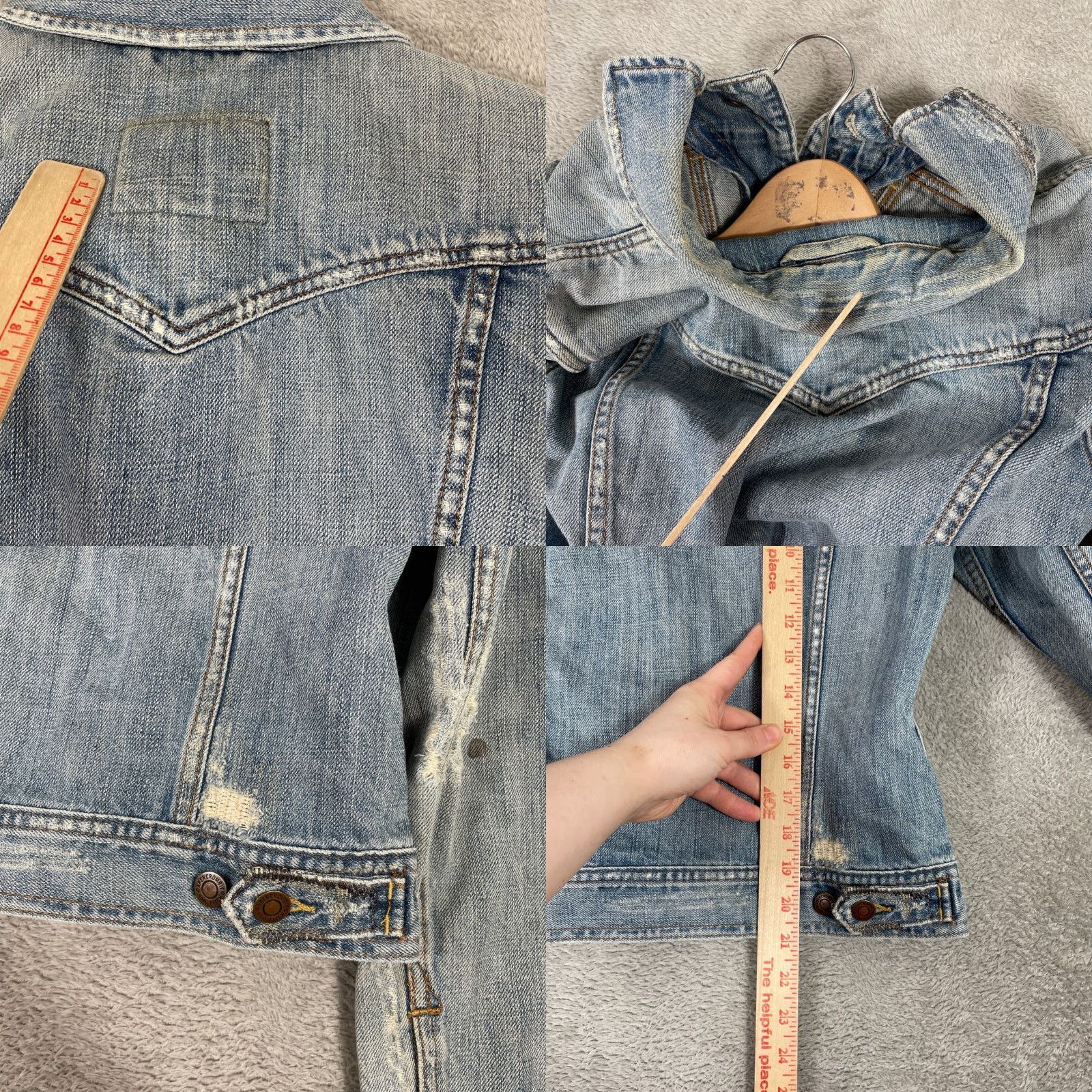 Abercrombie & Fitch Abercrombie & Fitch Denim Jacket Womens Medium Blue Distressed Grunge Y2K Jacket Boys Girls Mens Apparel Size M / US 6-8 / IT 42-44 - 8 Thumbnail