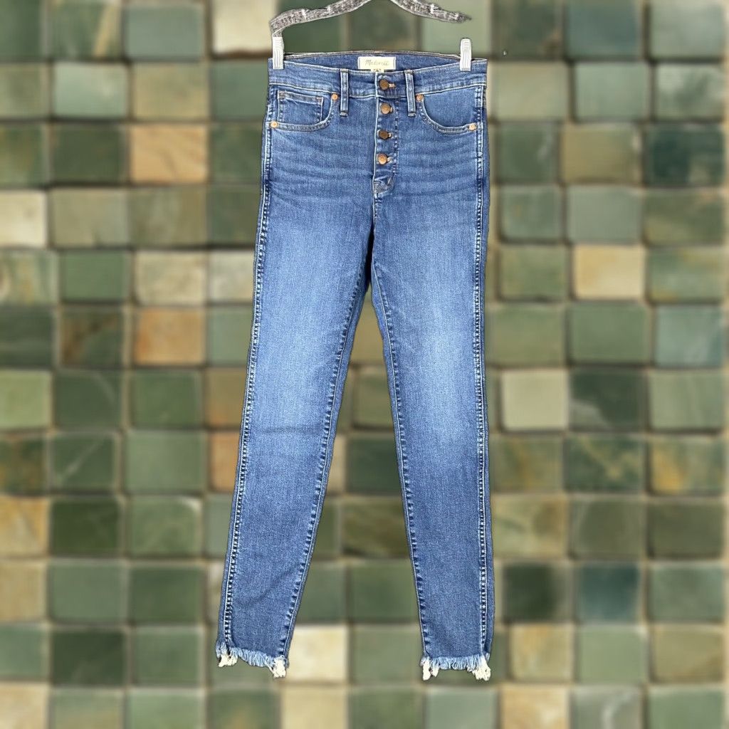 Madewell Madewell Jeans Skinny 10” High-Rise Women's 26 Blue Distressed Hem Womens Size 26" / US 2 / IT 38 - 1 Thumbnail