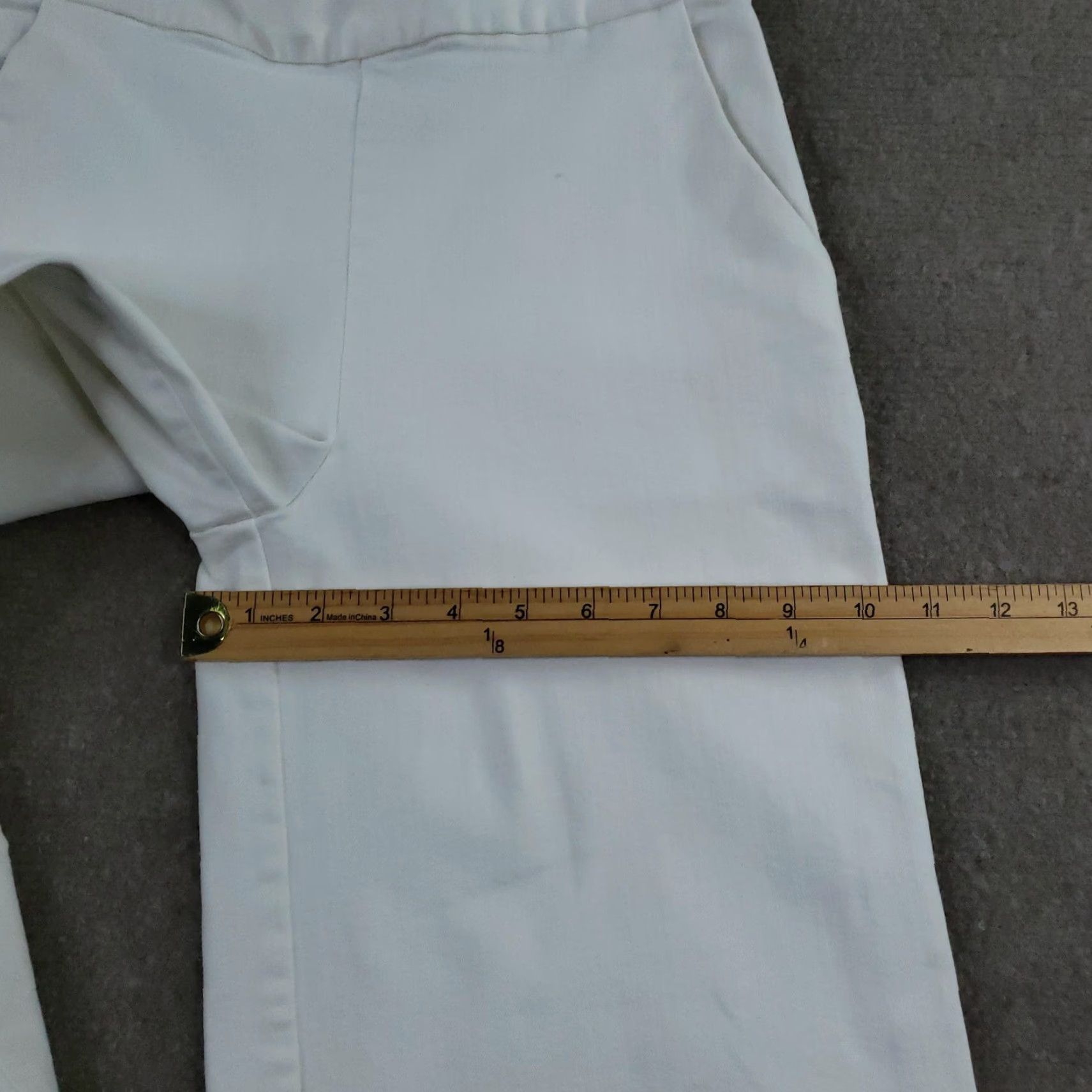 Vintage Amy Kuschel Pants Womens 6 White Wide Leg Cropped Dressy Trousers Made USA Size 28" / US 6 / IT 42 - 5 Thumbnail