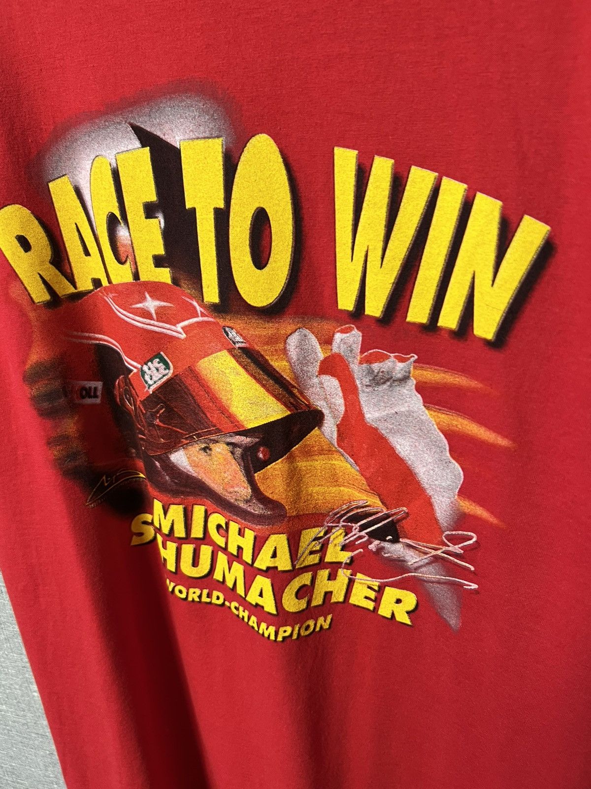 NASCAR Vintage 90s Michael Schumacher “ Race To Win” T-Shirt Size US L / EU 52-54 / 3 - 3 Thumbnail