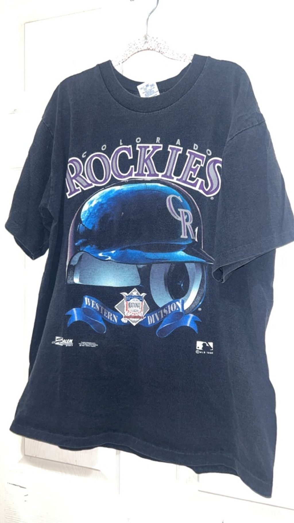 Salem Sportswear Men’s VTG Salem Sportswear Colorado Rockies Tee L Black Size L / US 10 / IT 46 - 2 Thumbnail