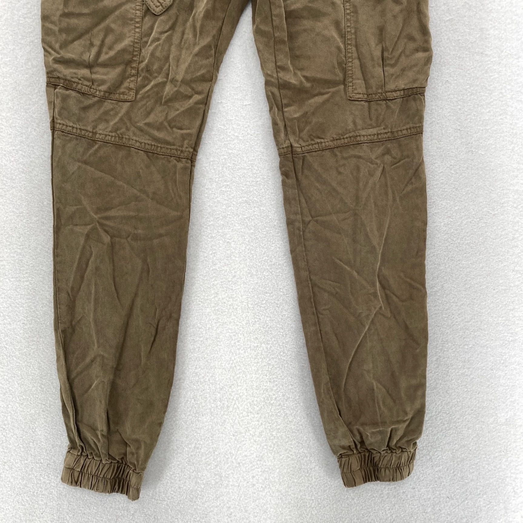 Vintage PAM & GELA Jogger Pants Women's P XS Brown Lyocell Cargo Utility Belted Casual Pants Size 26" / US 2 / IT 38 - 3 Thumbnail