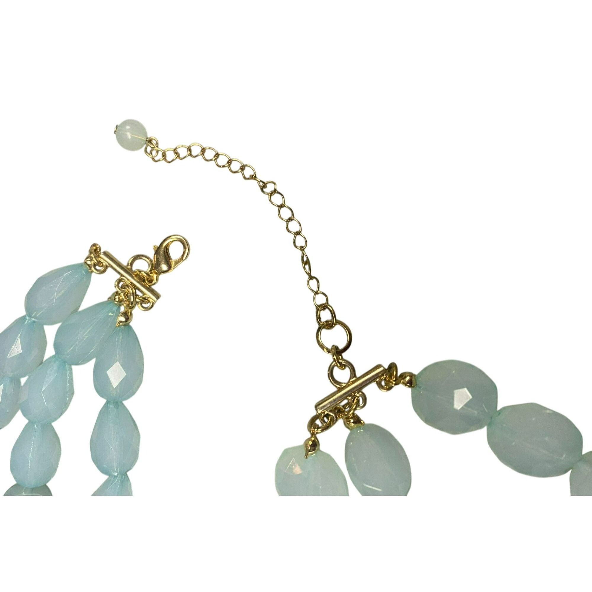 Other Three Stranded Chunky Aqua & Gray Beaded Necklace With 18 in Size ONE SIZE - 7 Thumbnail