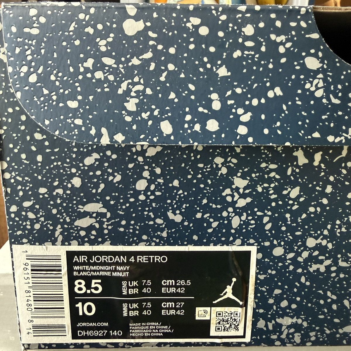 Nike Jordan 4 Retro Midnight Navy Size US 8.5 / EU 41-42 - 9 Thumbnail