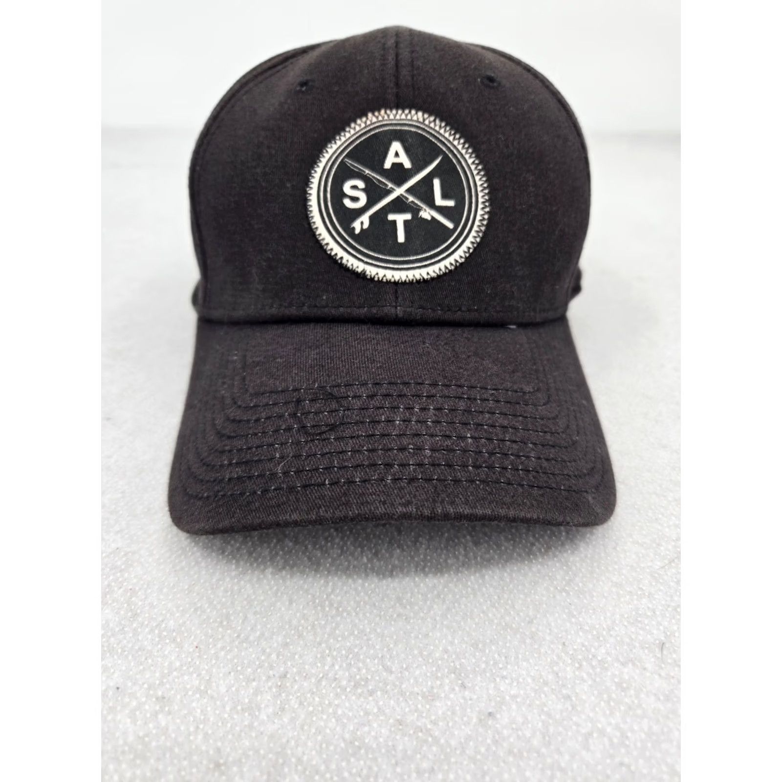 Vintage Salt Life Hat Cap Flexfit Black Logo Hat Adjustable One Size Men Black Salt Life Baseball Cap Outdoor Fish Theme Mens Size ONE SIZE - 2 Thumbnail