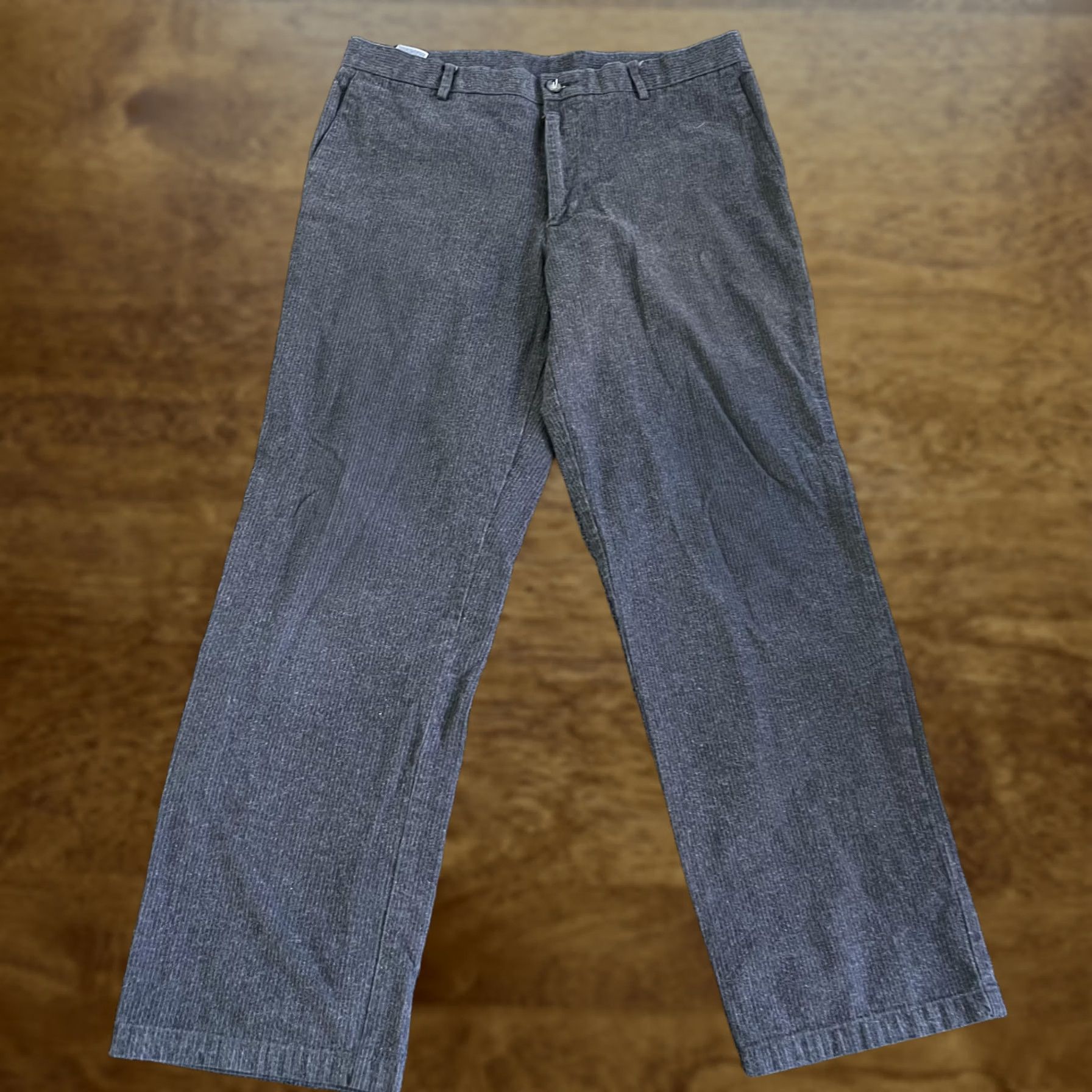 Dockers Y2K Dockers D2 Pants Mens 36x32 Gray Stripe Chino Straight Fit Cotton Daper Size US 36 / EU 52 - 1 Thumbnail