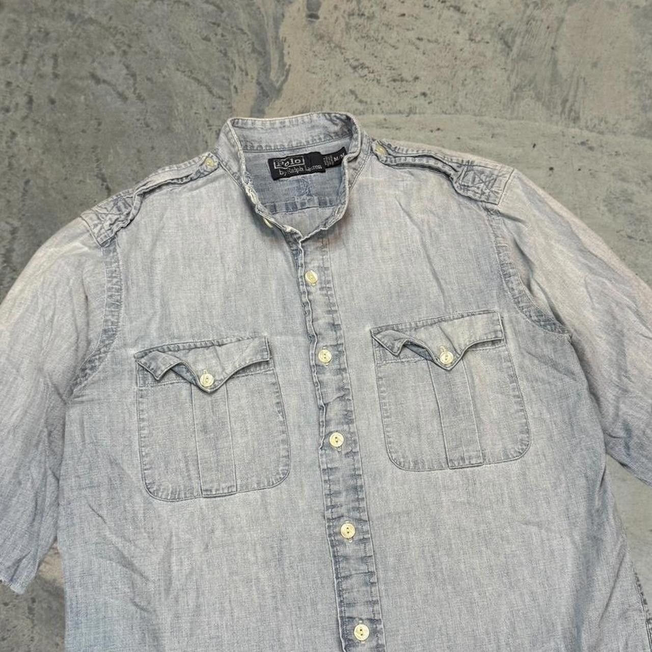 Polo Ralph Lauren × Vintage Vintage 90s Polo by Ralph Lauren Denim Button Up Shirt Size US M / EU 48-50 / 2 - 2 Thumbnail
