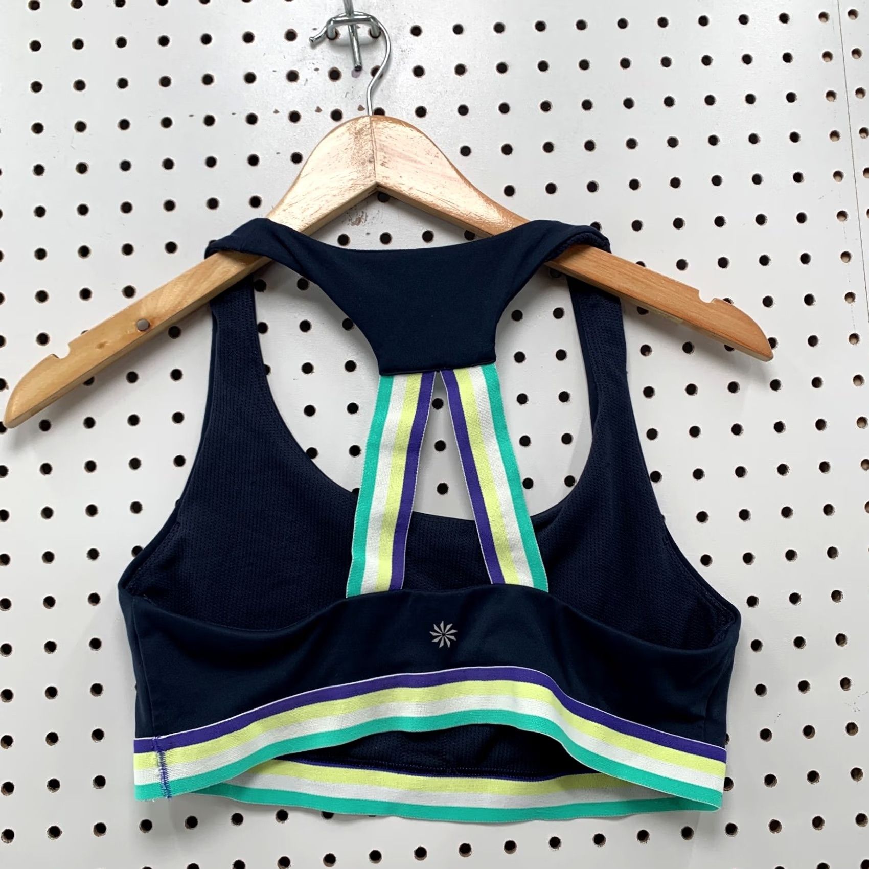 Athleta Athleta Top Womens 14 Blue Contender Racer Back Tank Green Trim Width Size XL / US 12-14 / IT 48-50 - 6 Thumbnail