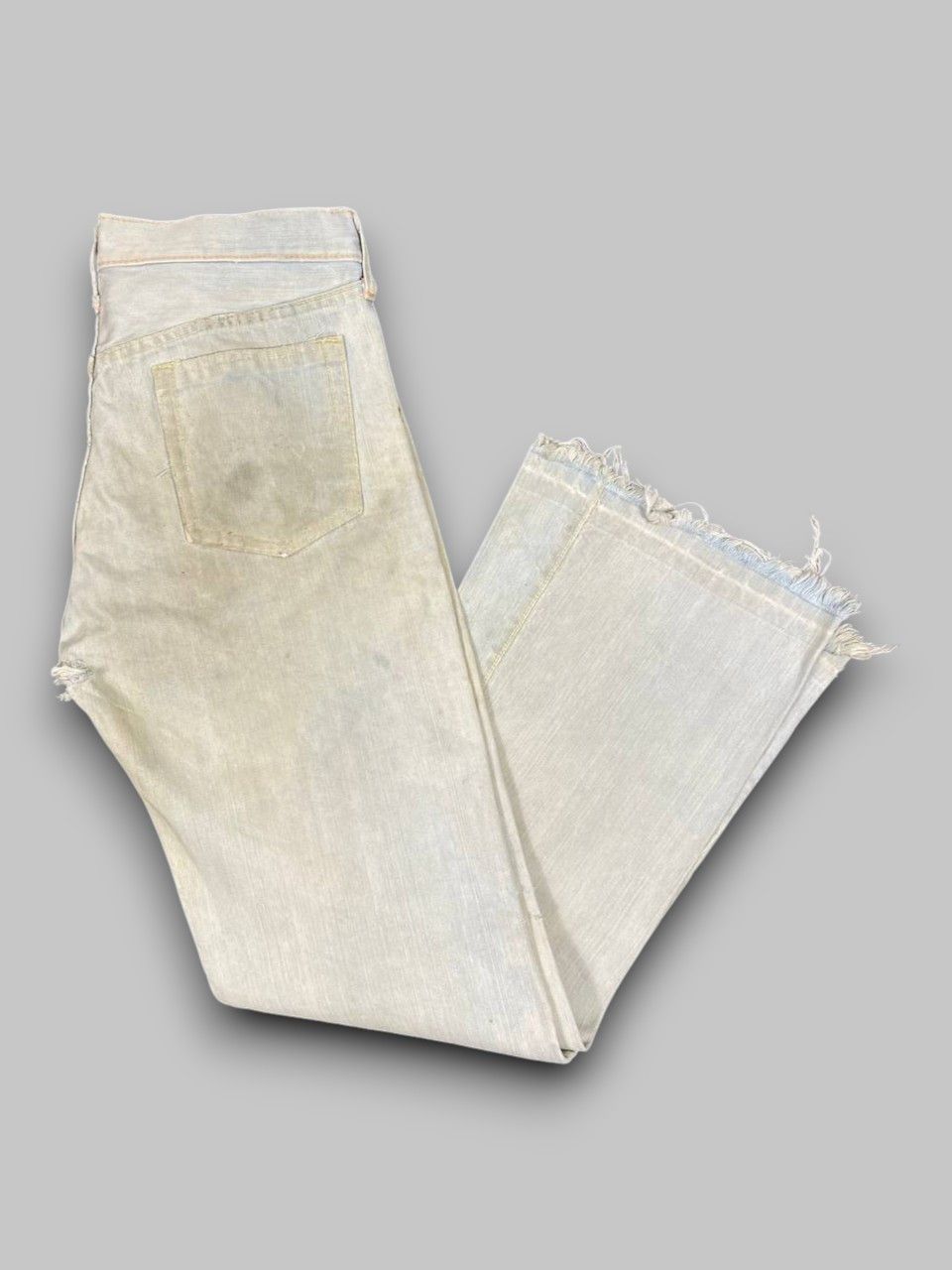 Vintage vintage japan brand bootcut flare stained distressed denim Size US 33 - 1 Thumbnail