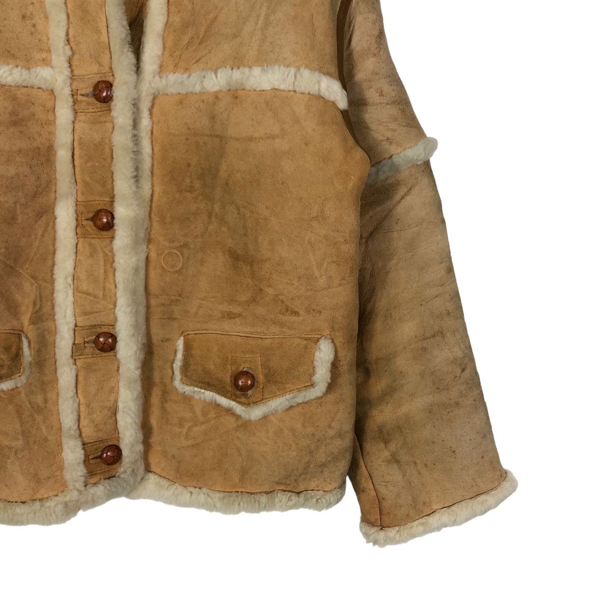 PPFM 🔥90’s Suede Sherpa Shearling PPFM Mink Fur Jacket Size US M / EU 48-50 / 2 - 5 Thumbnail