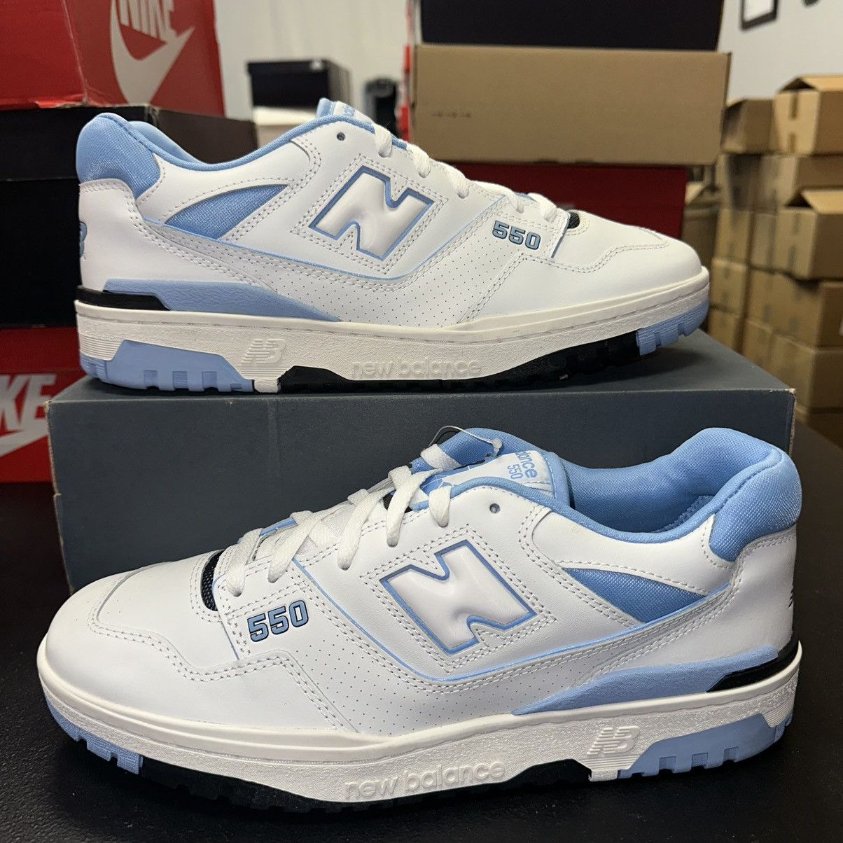 New Balance Size 11.5 - New Balance 550 Team Carolina Blue 2021 BB550HL1 Size US 11.5 / EU 44-45 - 1 Thumbnail