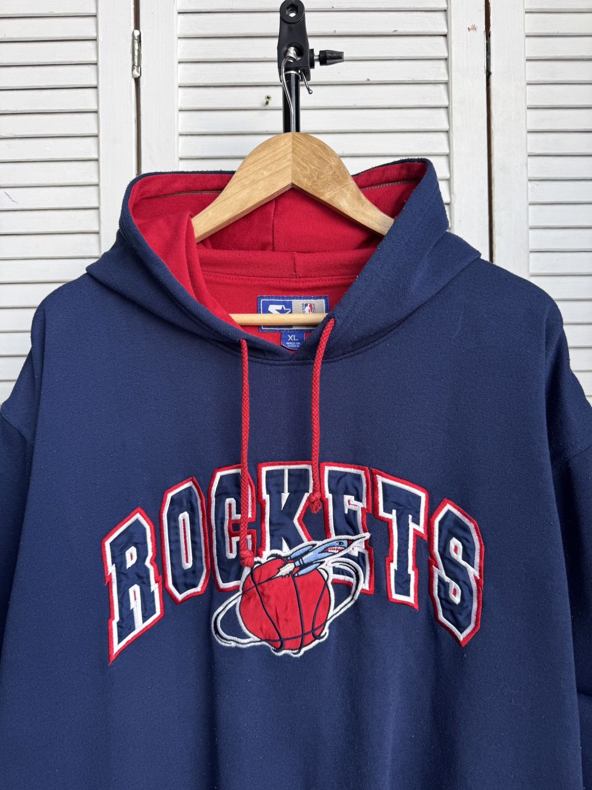 Starter Vintage Starter Houston Rockets Hoodie NBA Embroidered Logo Size US XL / EU 56 / 4 - 5 Thumbnail