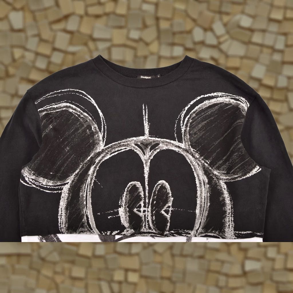 Desigual Desigual Black and White Sweater Paris Mickey Mouse Women Size S Pullover Long Sleeve 90% cotton / 10% modal XS-... Size S / US 4 / IT 40 - 1 Thumbnail
