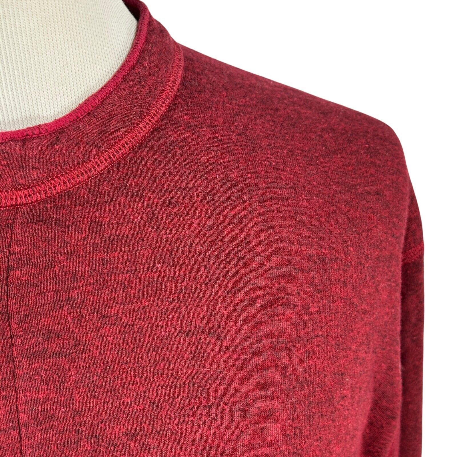 L.L. Bean LL Bean Henley Sweatshirt Men’s Large Maroon Long Sleeve Size US L / EU 52-54 / 3 - 3 Thumbnail