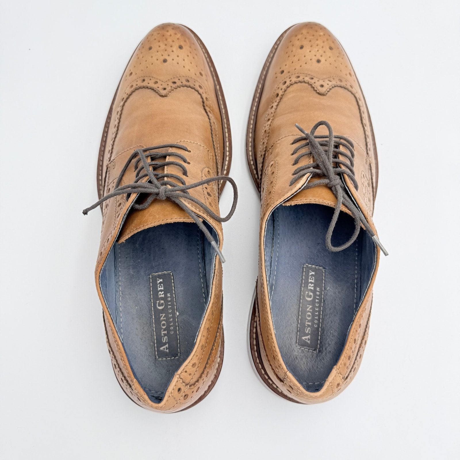 Aston Grey Aston Grey Cortland Wingtip Oxford Shoes Tan 10.5 Size US 10.5 / EU 43-44 - 6 Thumbnail
