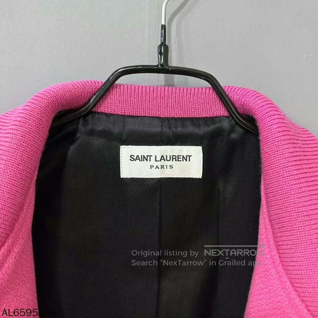 Saint Laurent Paris Pink Saint Laurent Paris Baseball Jacket. Size S / US 4 / IT 40 - 5 Thumbnail