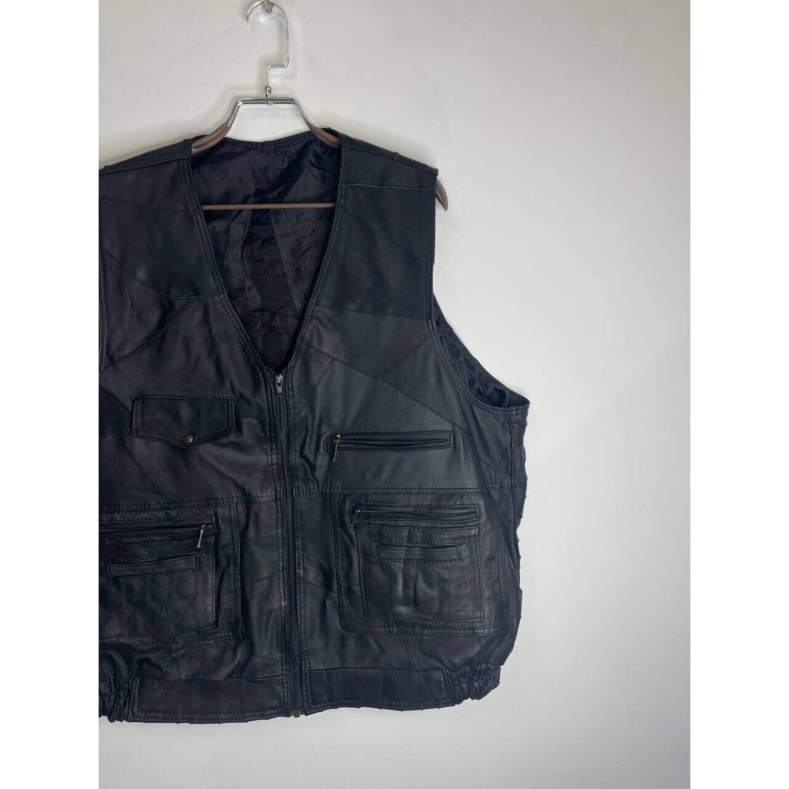 Vintage Vintage Black Leather Utility Vest Size XL Size US XL / EU 56 / 4 - 3 Thumbnail