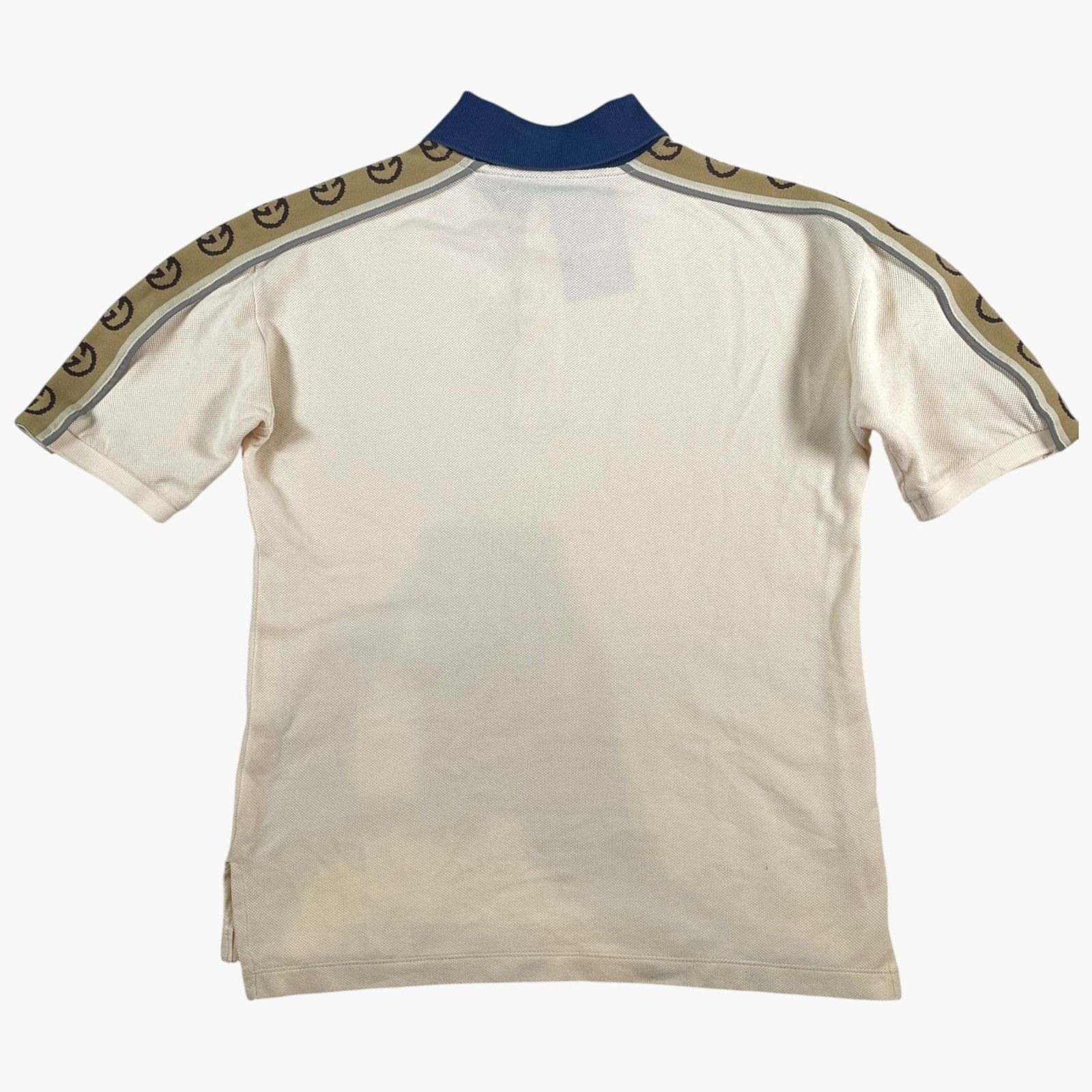 Gucci Gucci Shoulder Logo Navy & Cream Polo Size US M / EU 48-50 / 2 - 2 Thumbnail