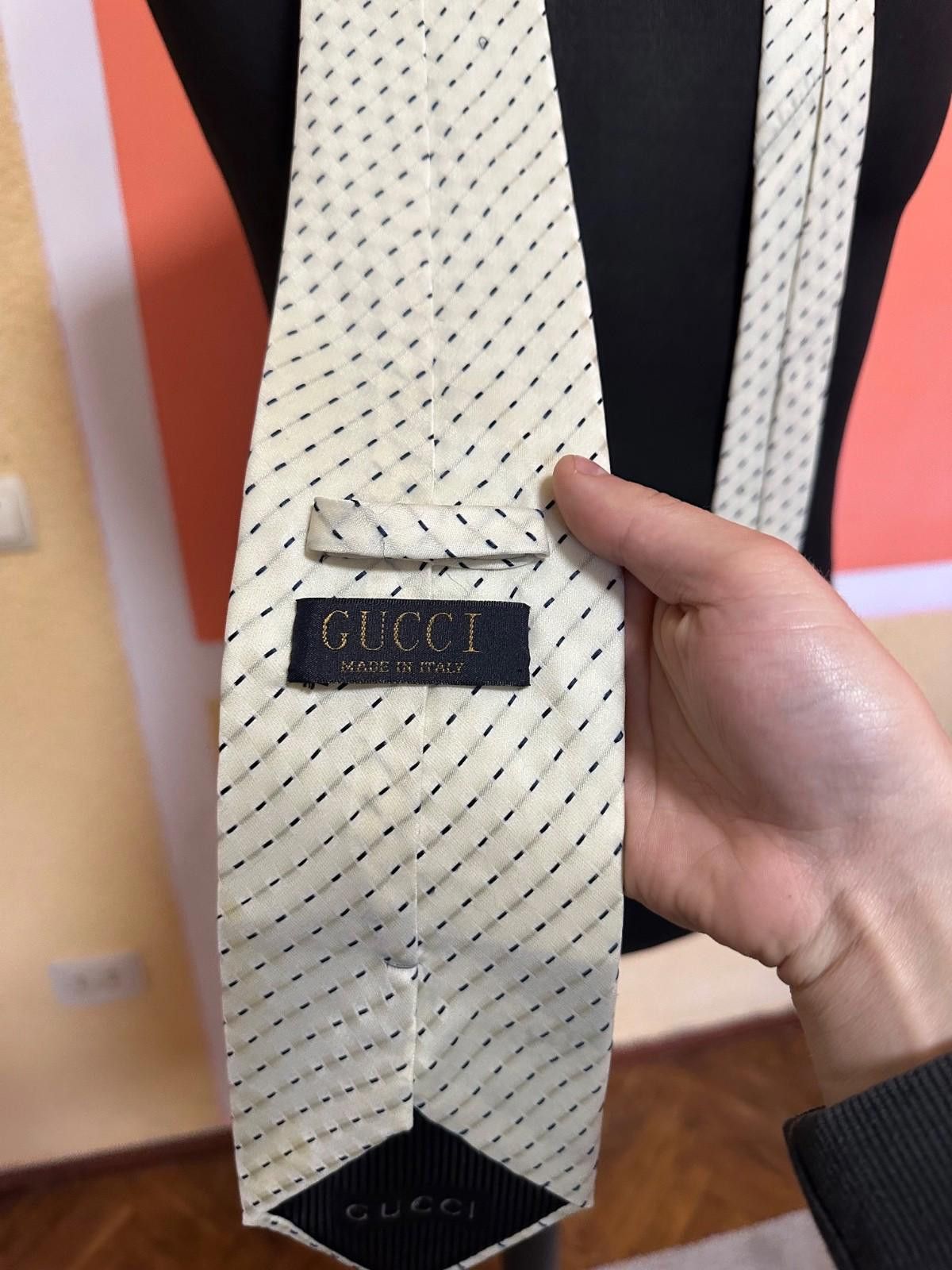 Gucci Gucci White Tie Silk Made In Italy Size ONE SIZE - 4 Thumbnail
