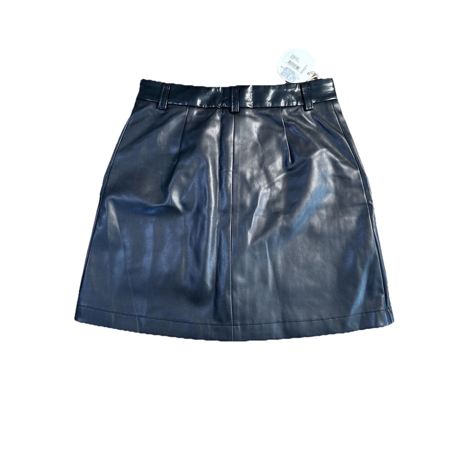Staud STAUD Paper faux leather mini skirt two tone black patent Size 28" / US 6 / IT 42 - 4 Thumbnail