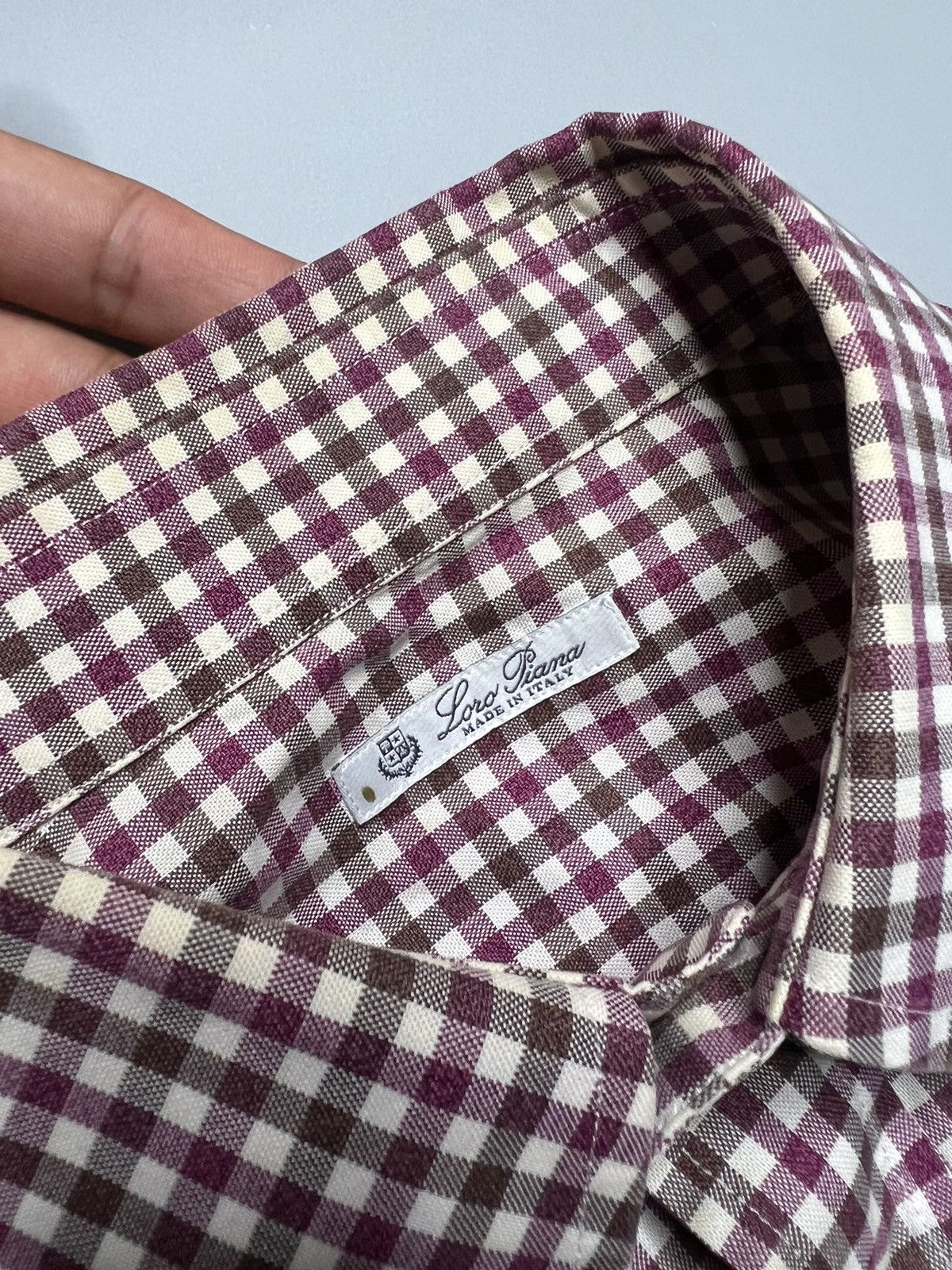 Loro Piana Loro Piana Checkered Cotton Buttondown Size US M / EU 48-50 / 2 - 9 Thumbnail