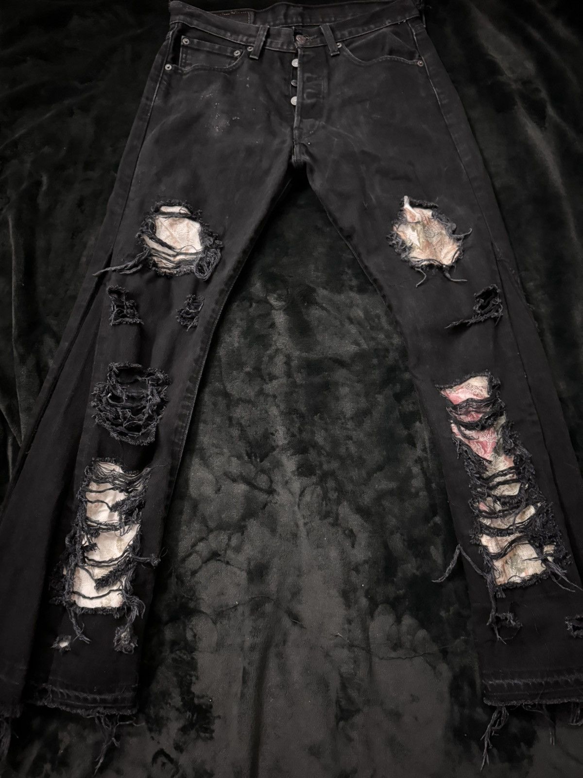 Other Floral CUSTOM distressed jeans Size US 31 - 1 Thumbnail