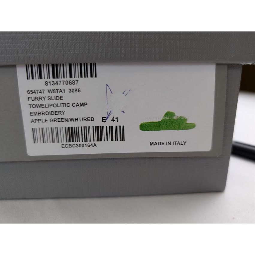 Balenciaga o1rshd1 Q:2 / Furry Political Campaign Slide Sandal in Apple Size US 8 / EU 41 - 24 Thumbnail