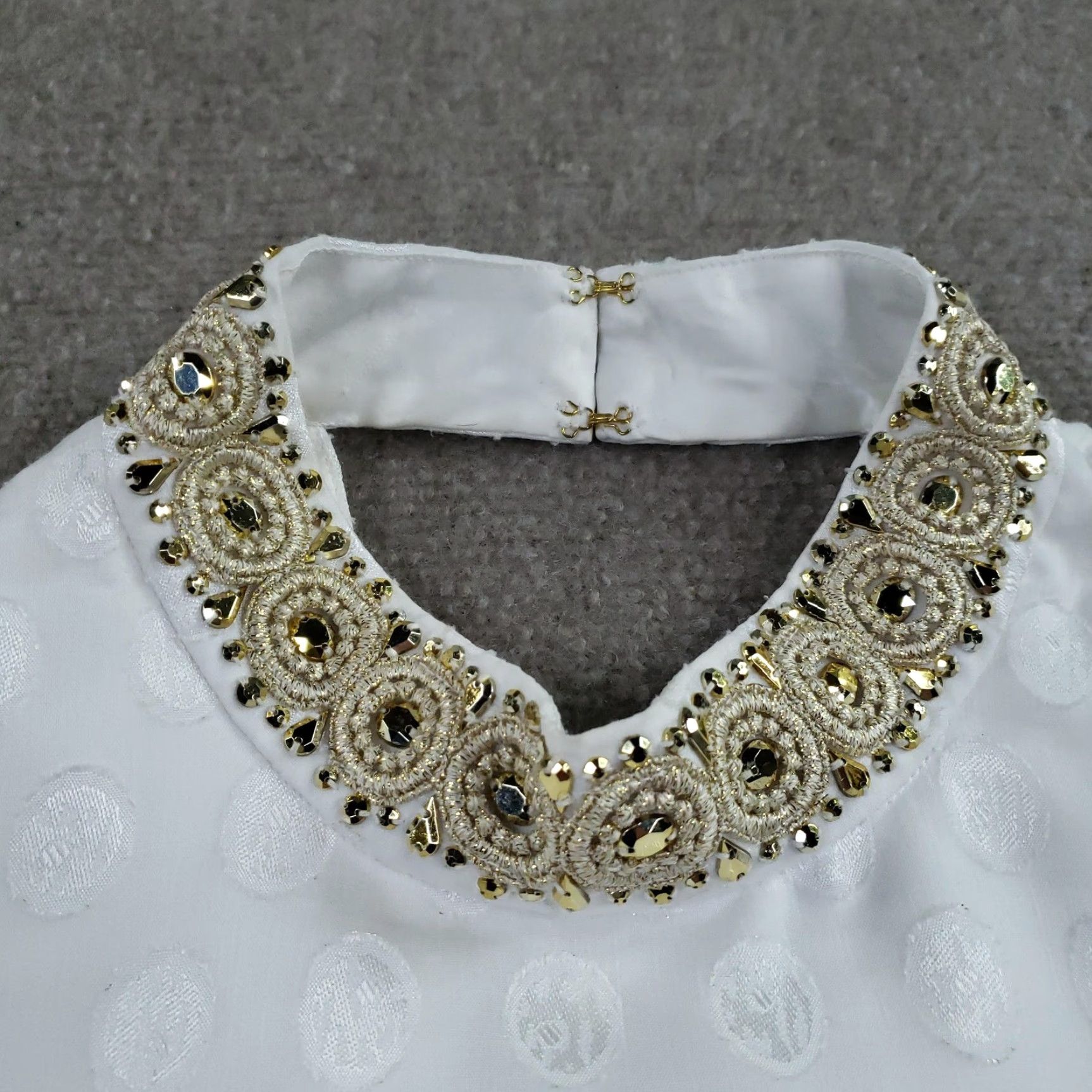 Lilly Pulitzer Lilly Pulitzer Bandi Shift Dress Womens 8 White Beaded Collar Polka Dot Party Size M / US 6-8 / IT 42-44 - 6 Thumbnail