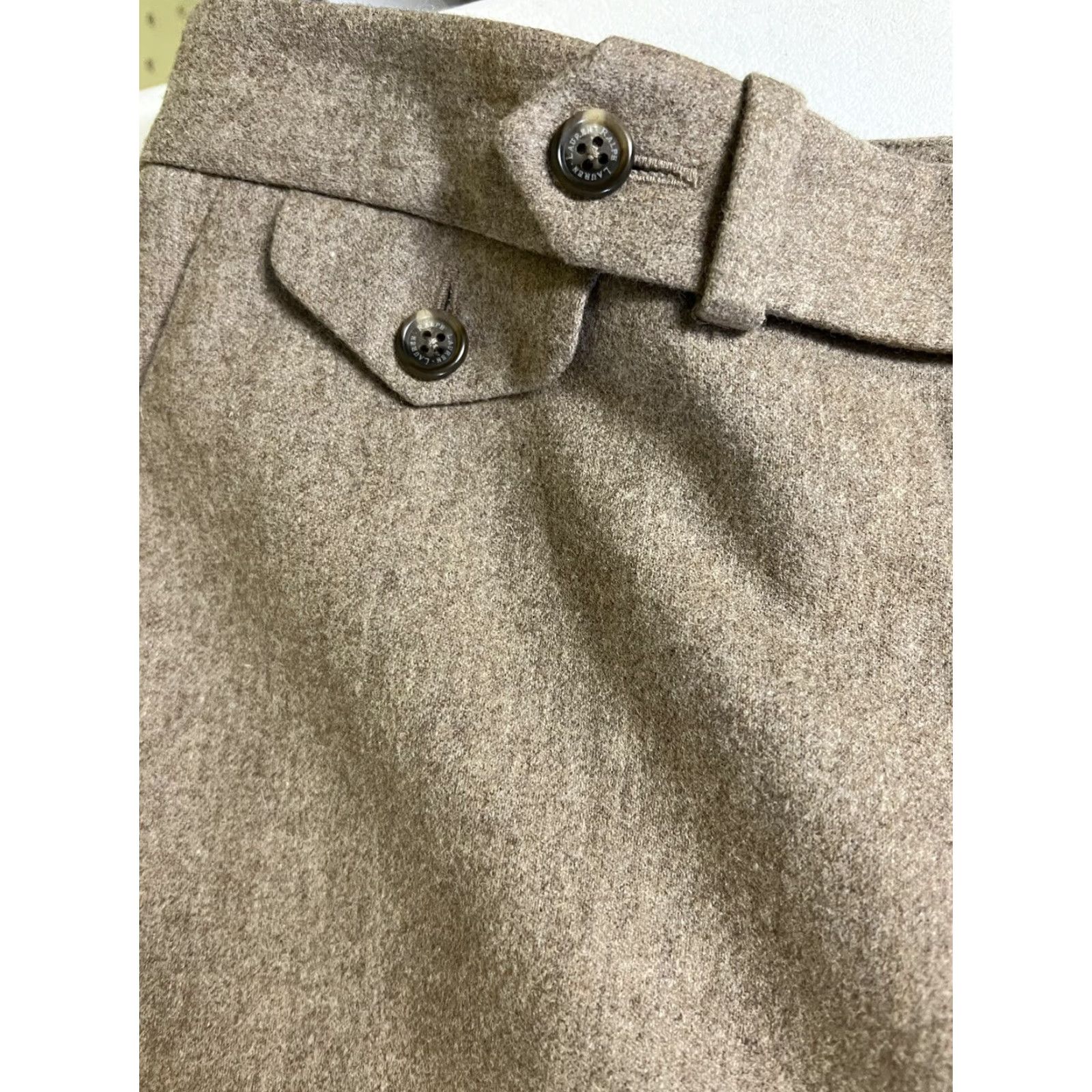 Ralph Lauren VINTAGE Lauren Ralph Lauren Pants Camel Tan Wool Flannel Size 10 Straight Leg, Pockets, Pleated, Dress Pants, Fall Winter Womens Size 32" / US 10 / IT 46 - 5 Thumbnail