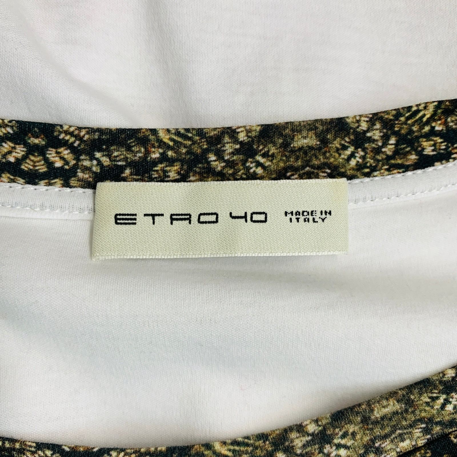 Etro White Multi-Color Cotton Rhinestones Short Sleeve Casual Top Size S / US 4 / IT 40 - 5 Thumbnail