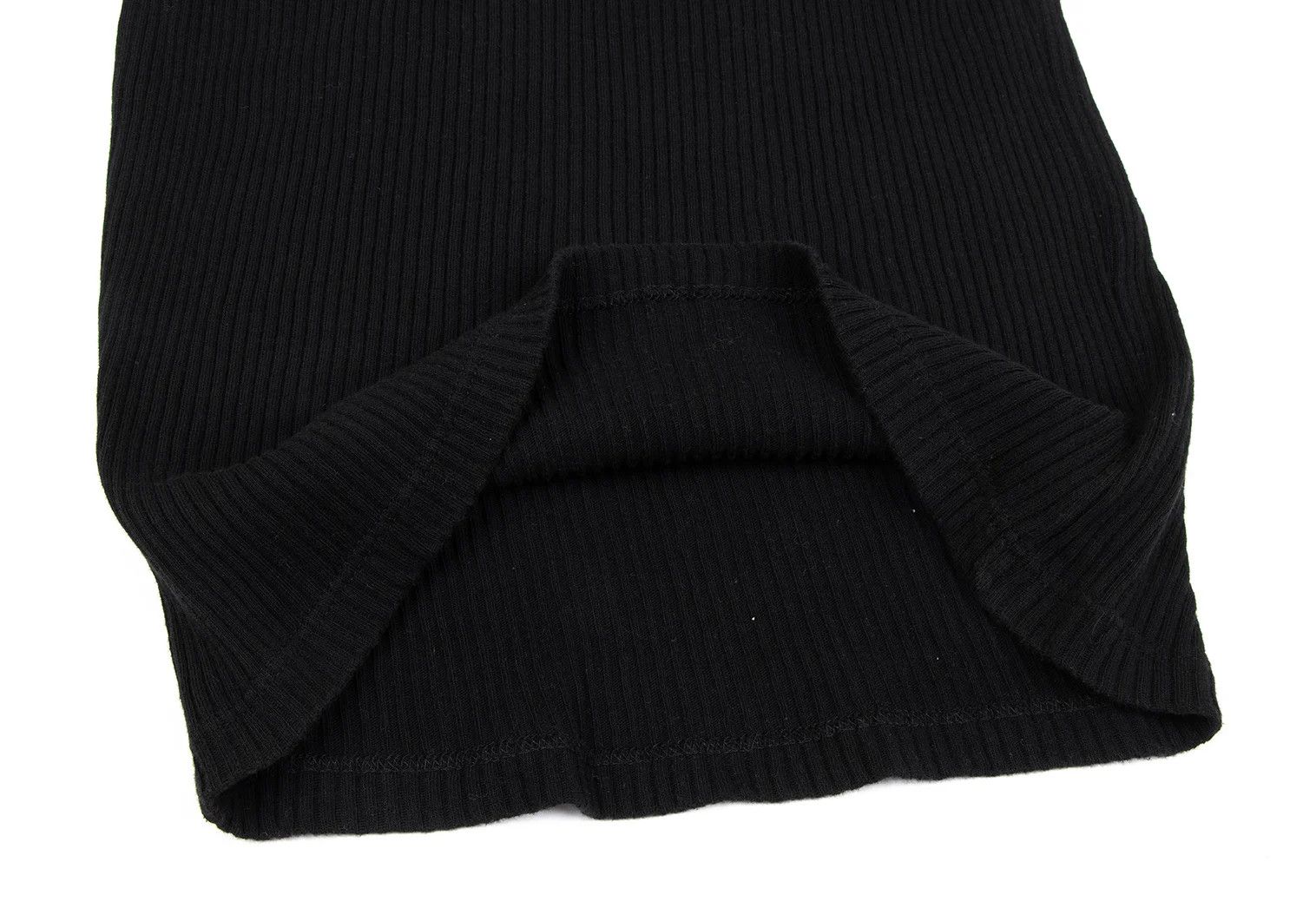 agnes b. Cotton Mock Neck Ribbed T-Shirt in Black Size US M / EU 48-50 / 2 - 7 Thumbnail
