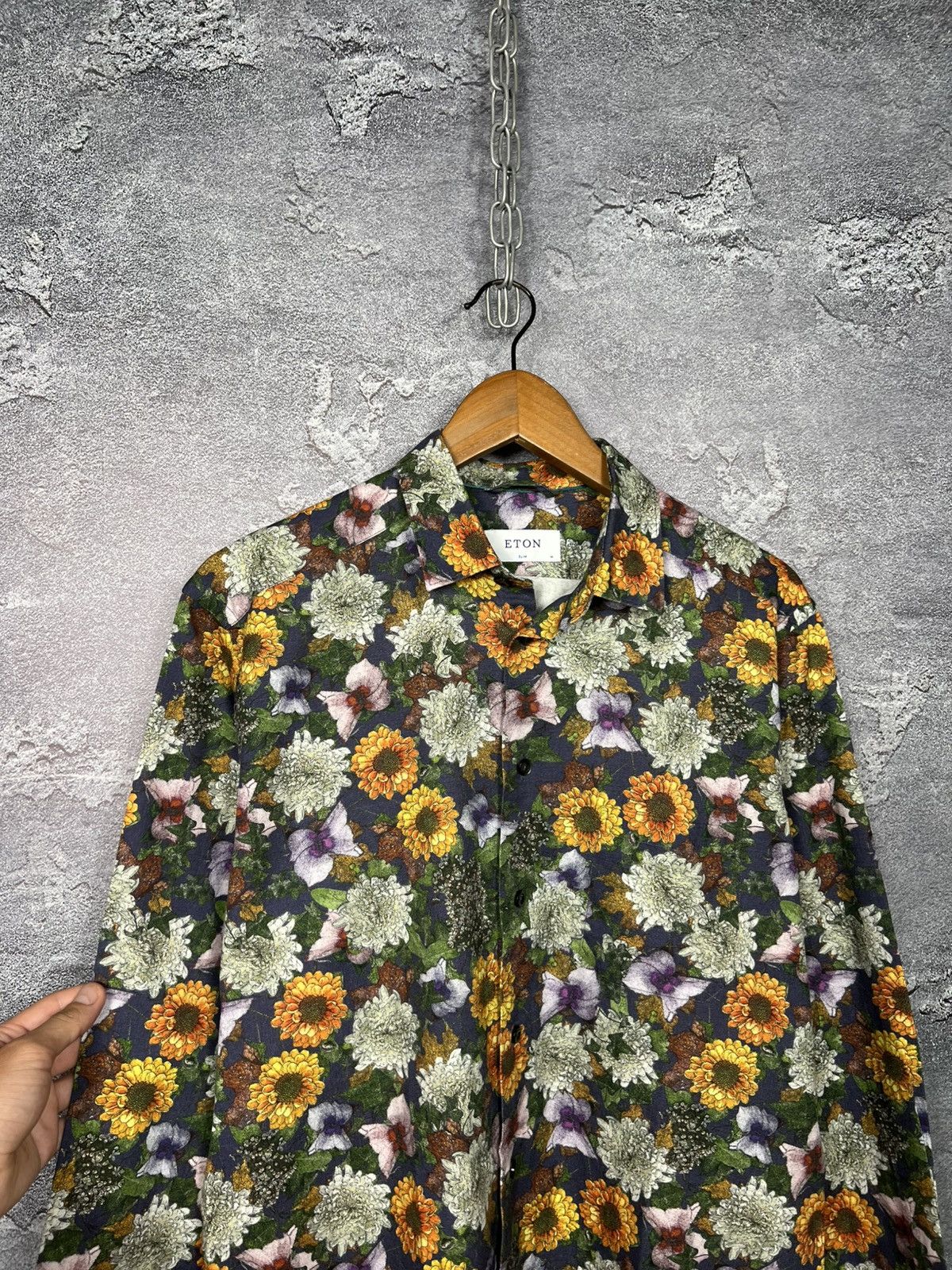 Eton Eton Flower Floral Print Button-up Shirt Size US M / EU 48-50 / 2 - 2 Thumbnail