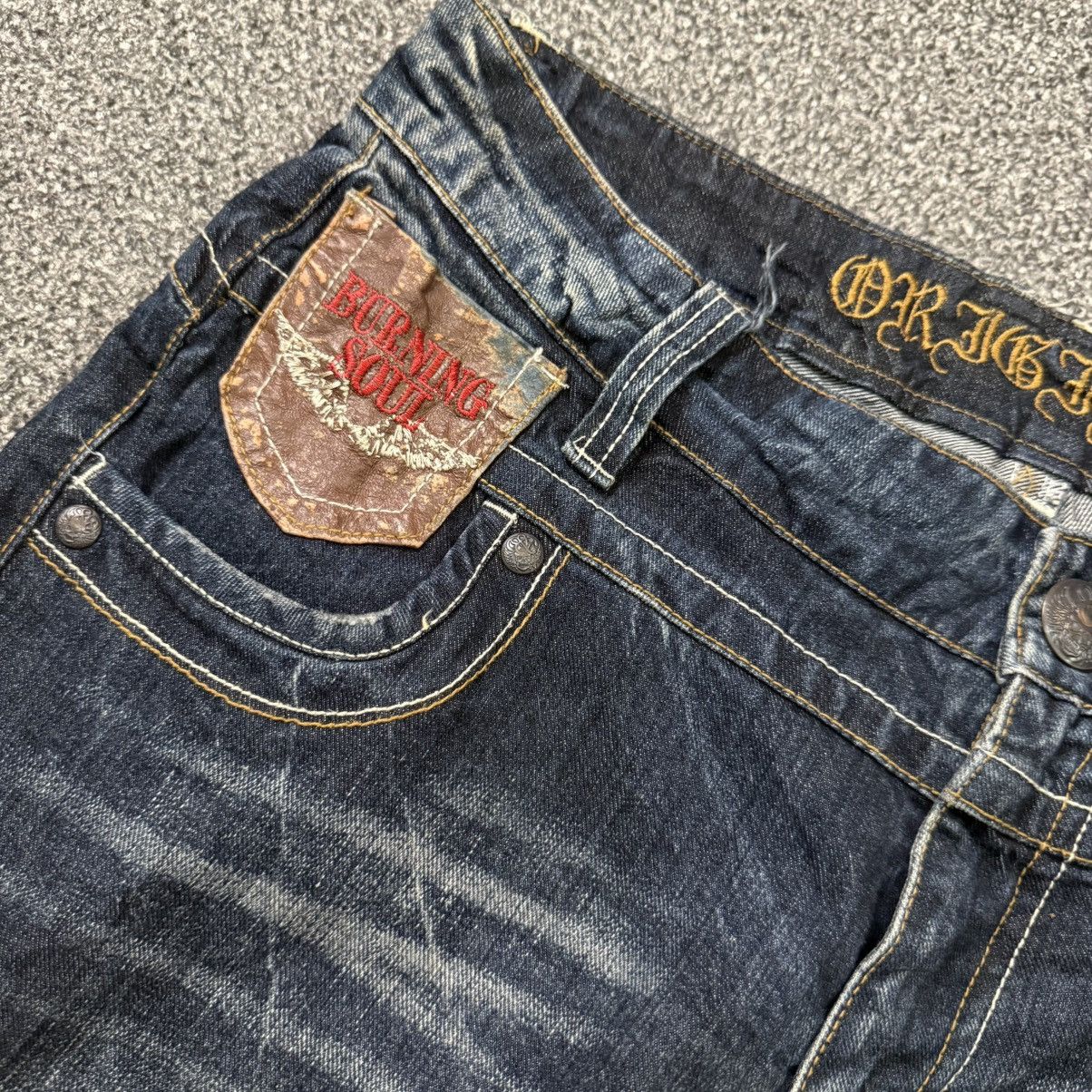 If Six Was Nine Insane Japanese Leather Flared Sick Soul Distressed Y2K LGB Size US 34 / EU 50 - 14 Thumbnail